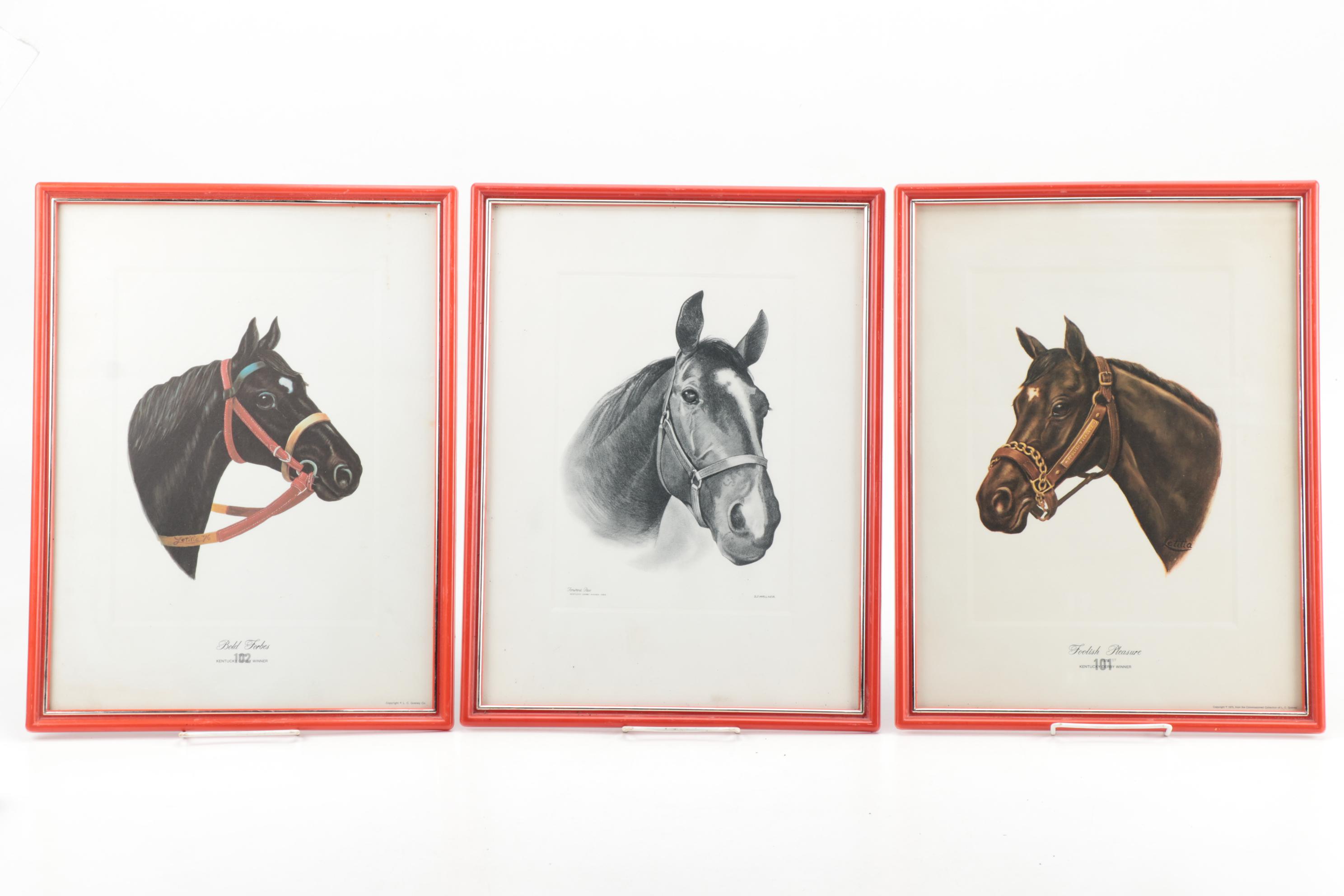 Kentucky Derby "Past Winners" Horse Prints Including Foolish Pleasure