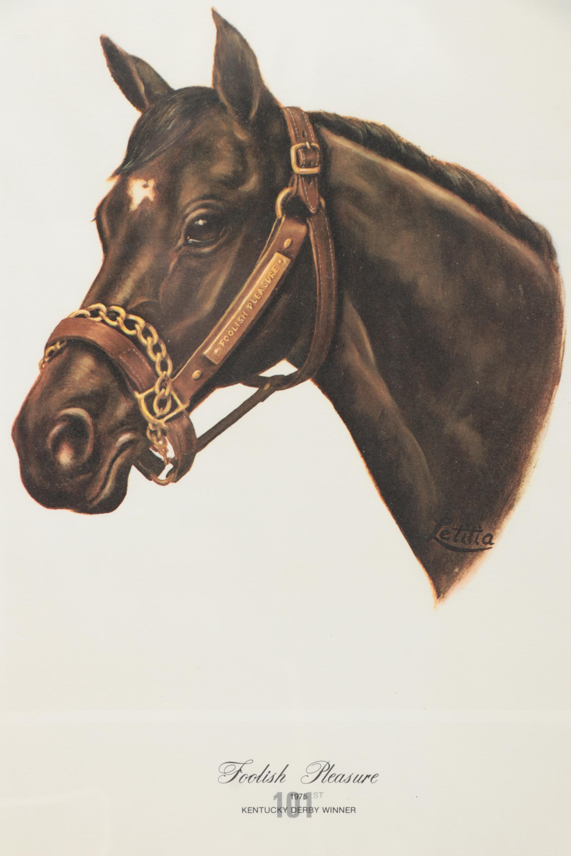 Kentucky Derby "Past Winners" Horse Prints Including Foolish Pleasure