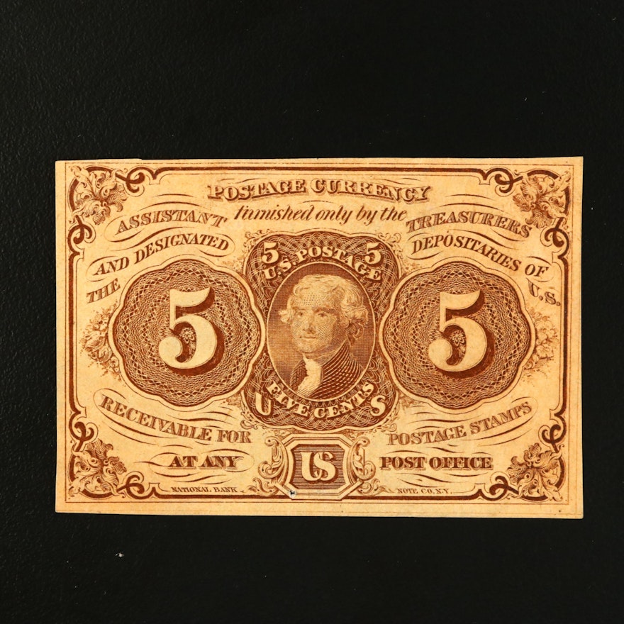 Series of 1862 First Issue Untited States Five Cent Fractional Currency Note