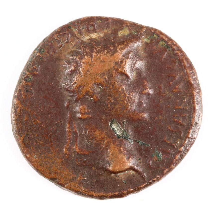 Ancient Roman Imperial AE As Coin of Tiberius, Under Augustus, ca. 14 A.D.
