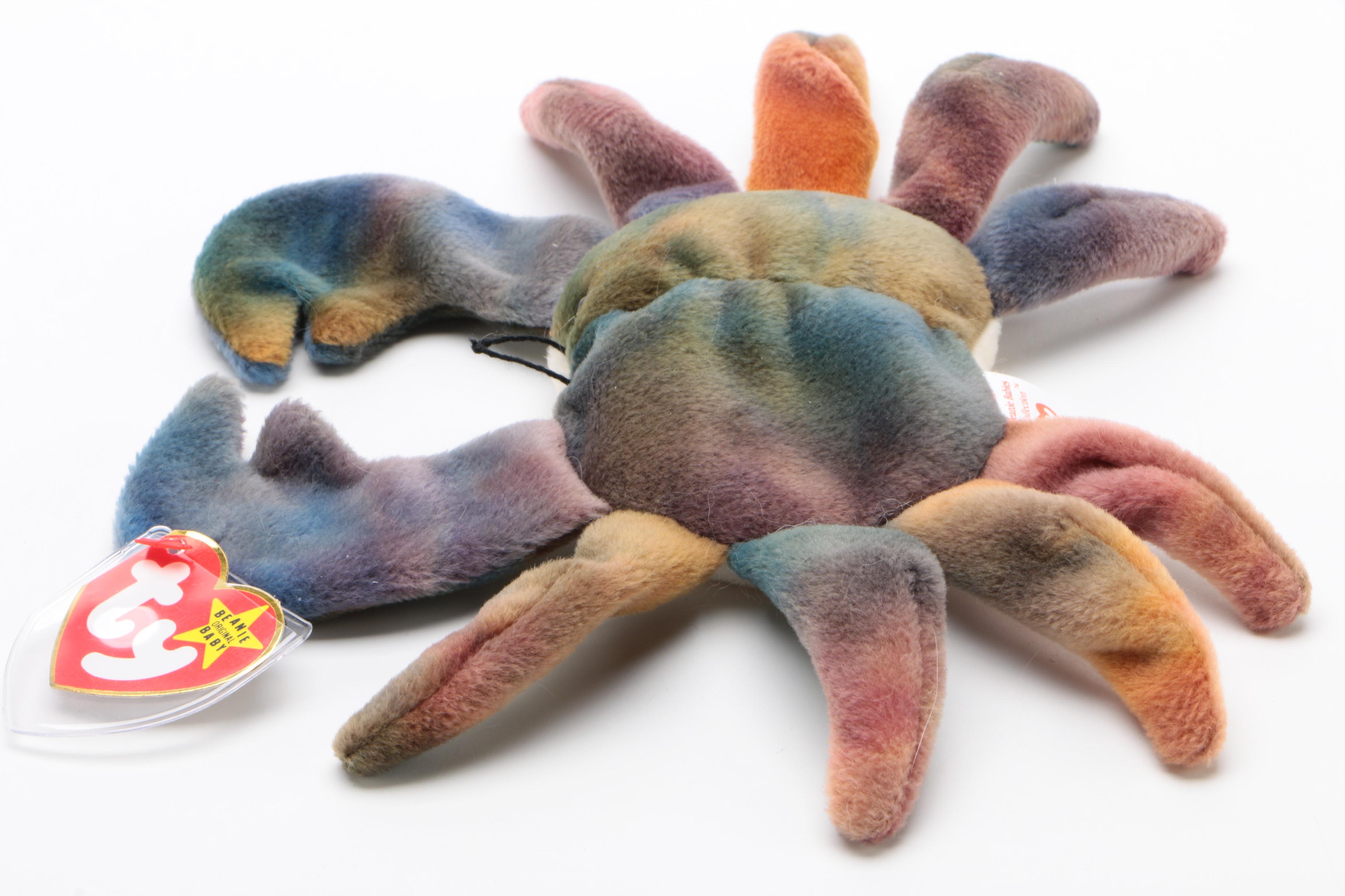 Ty Beanie Baby "Claude" the Crab Stuffed Toy with 4th Generation Swing Tag