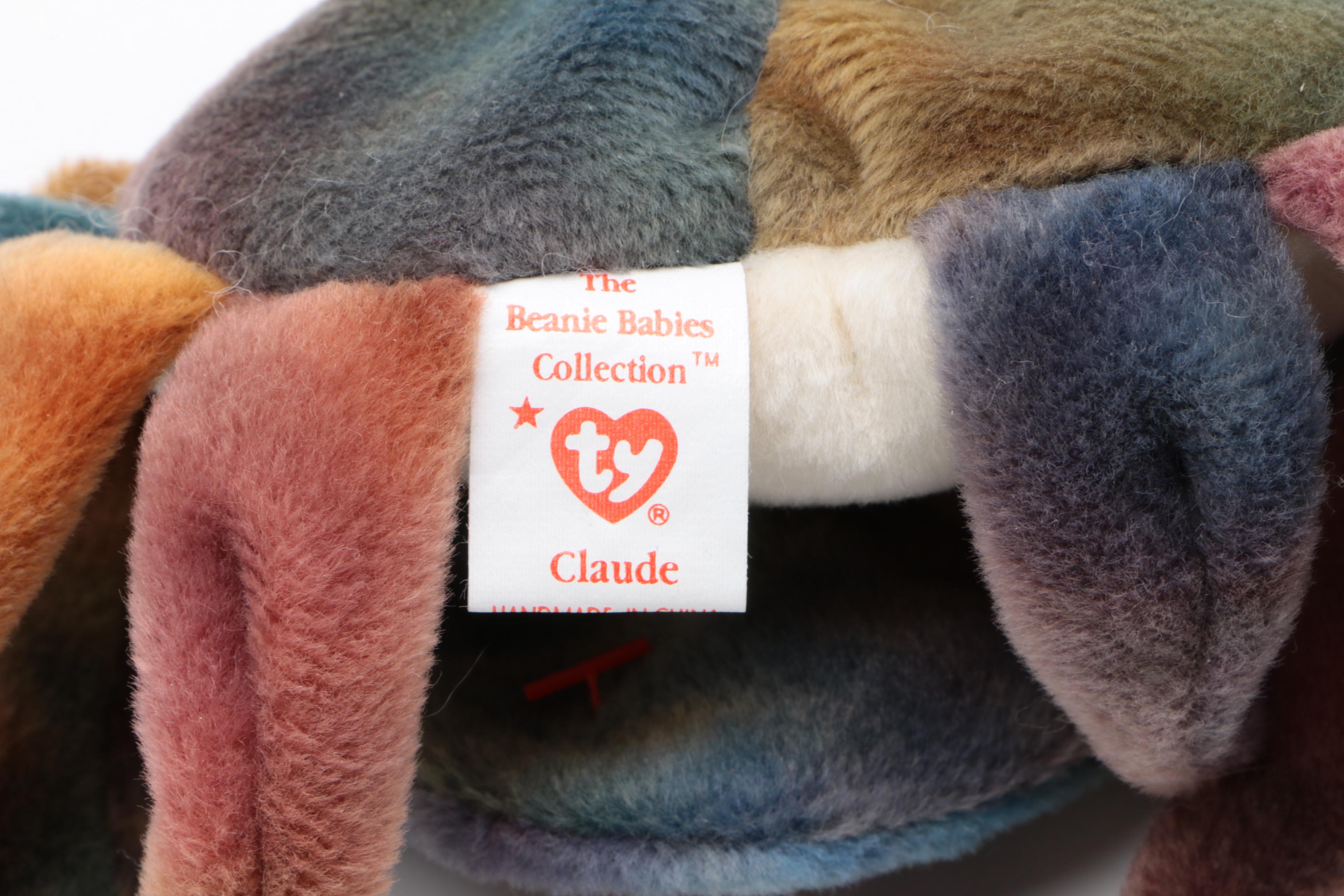 Ty Beanie Baby "Claude" the Crab Stuffed Toy with 4th Generation Swing Tag