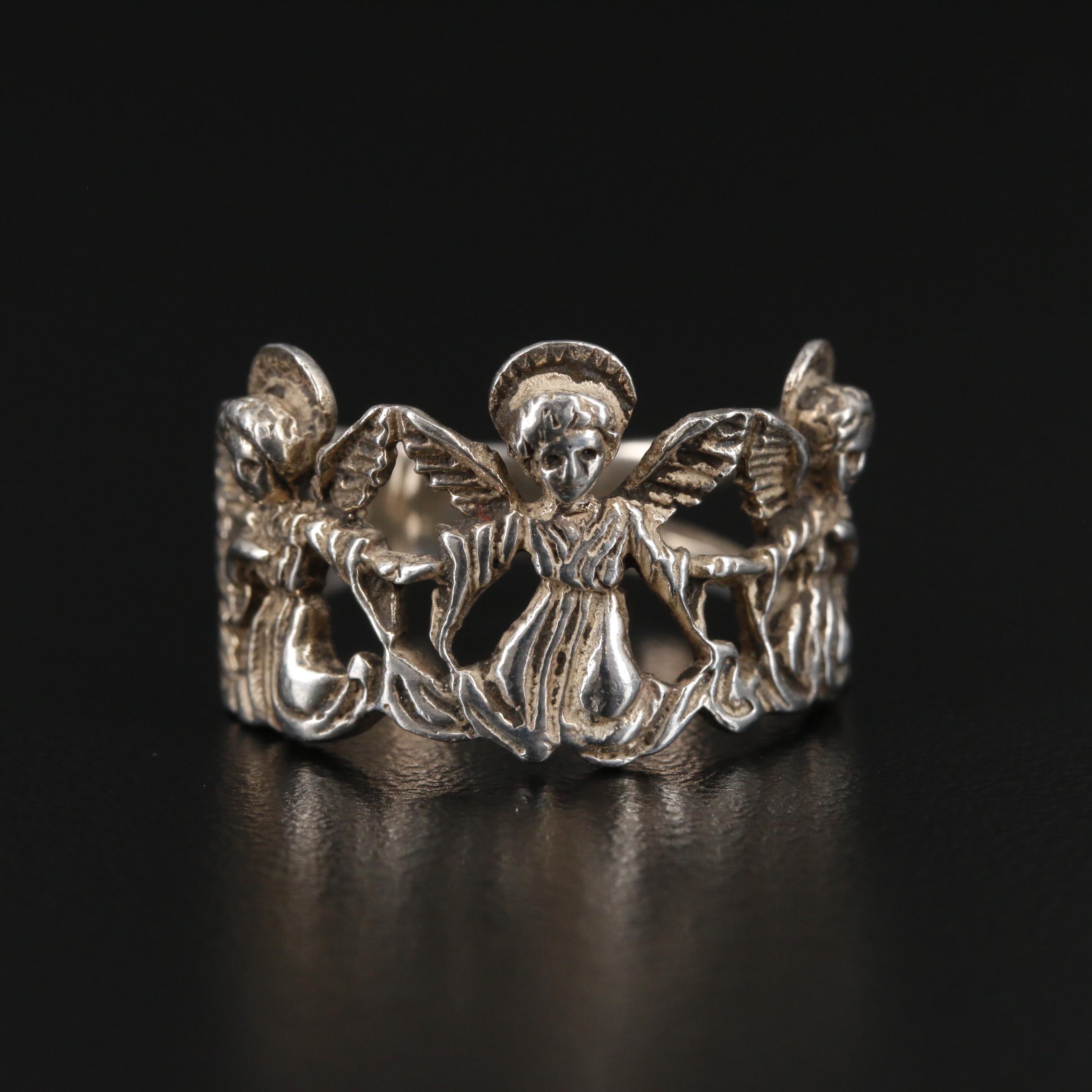 Sterling Silver Angel Ring