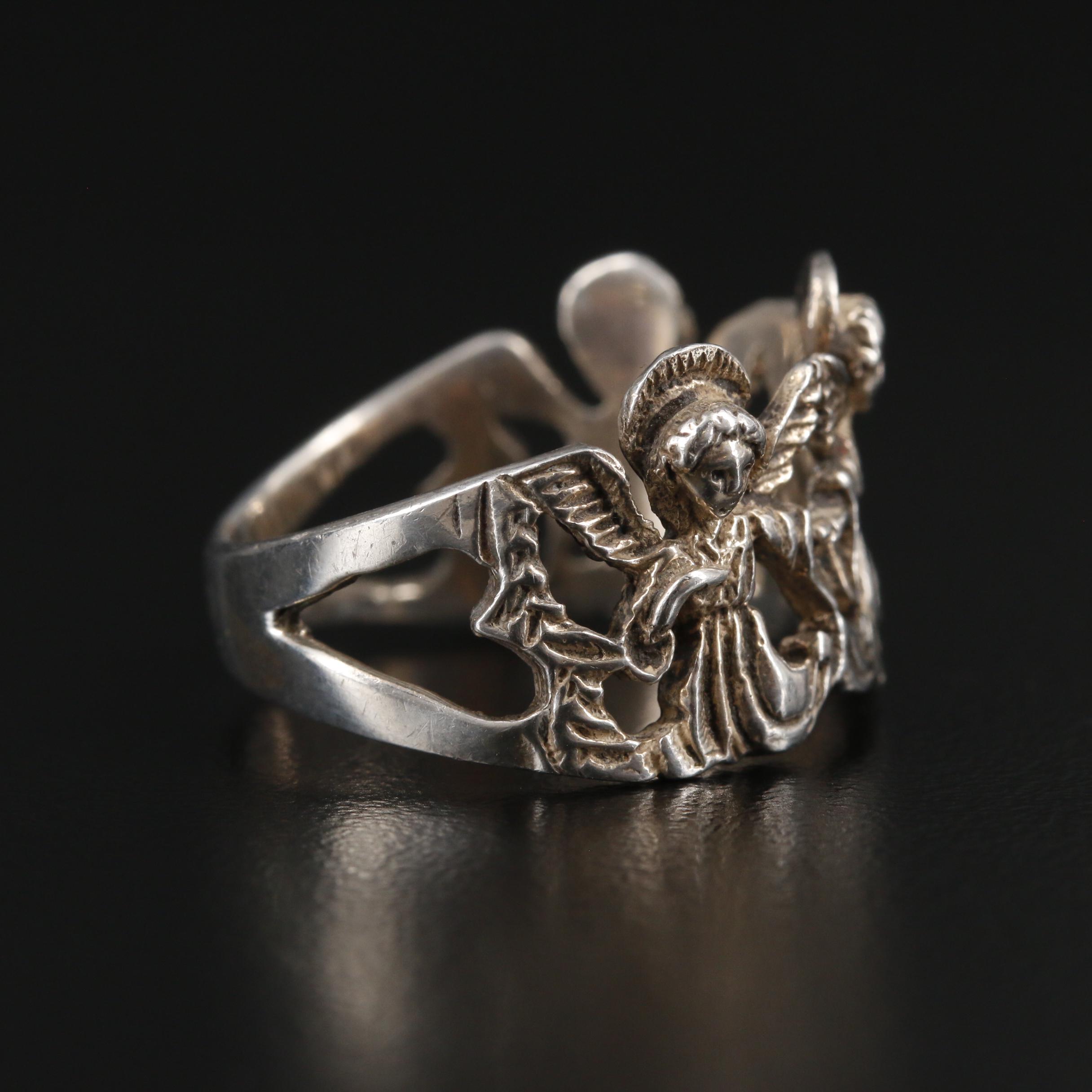 Sterling Silver Angel Ring