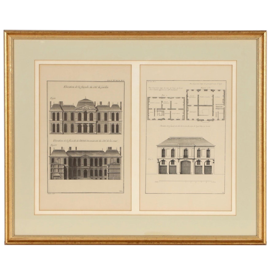 Lithographic Reproductions after Copper Plate Architectural Engravings