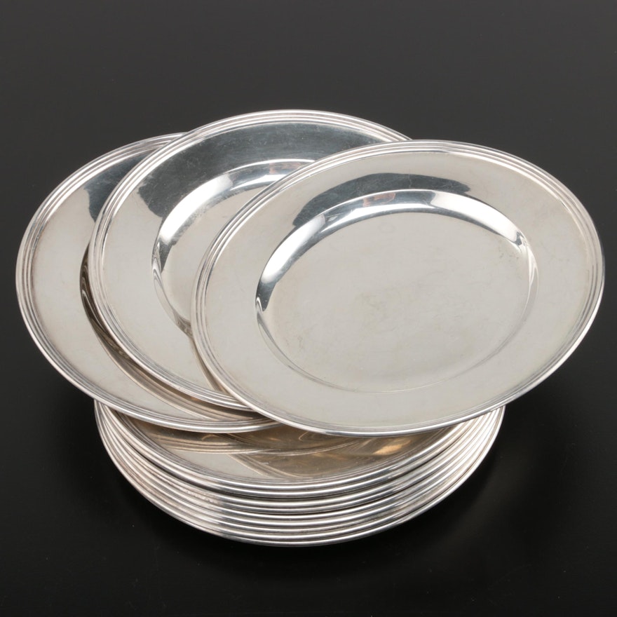 International Sterling Co. Sterling Silver Bread Plates, Mid-20th Century