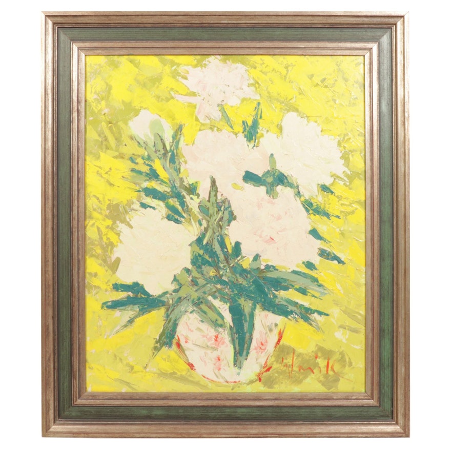 Floral Oil Painting "June Blooms", Mid to Late 20th Century