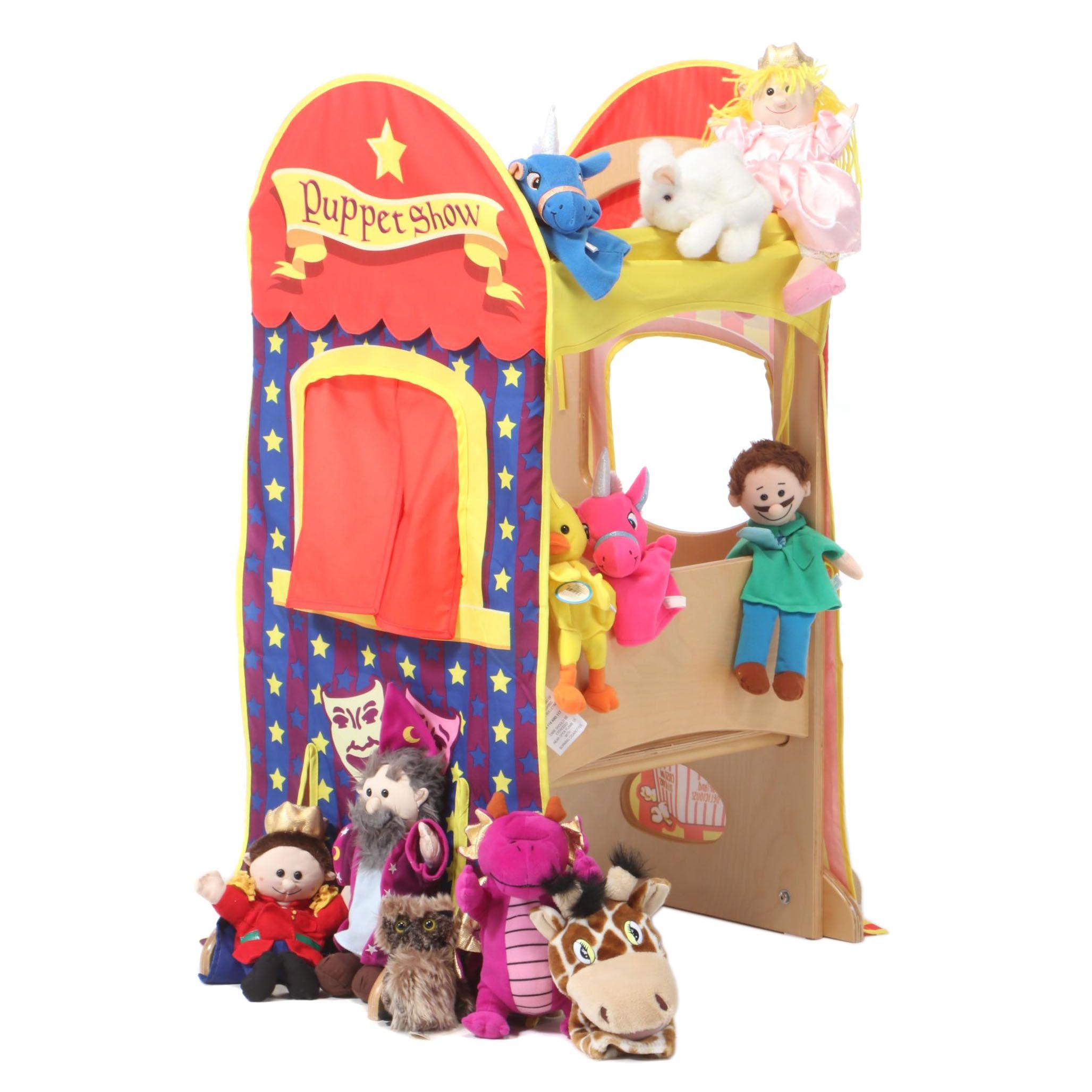 The Learning Tower Wooden Step Stool and Platform with Fitted Puppet Show Stage