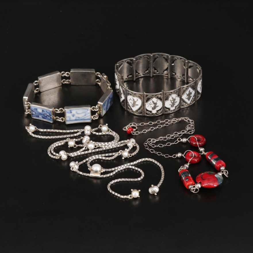 Sterling Gemstone Necklaces and Bracelet Featuring Siam Sterling
