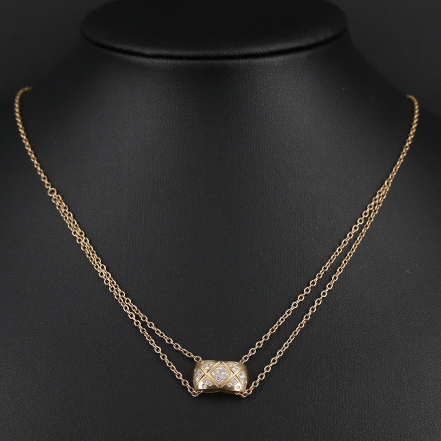 Chanel "Coco Crush" 18K Yellow Gold Diamond Necklace