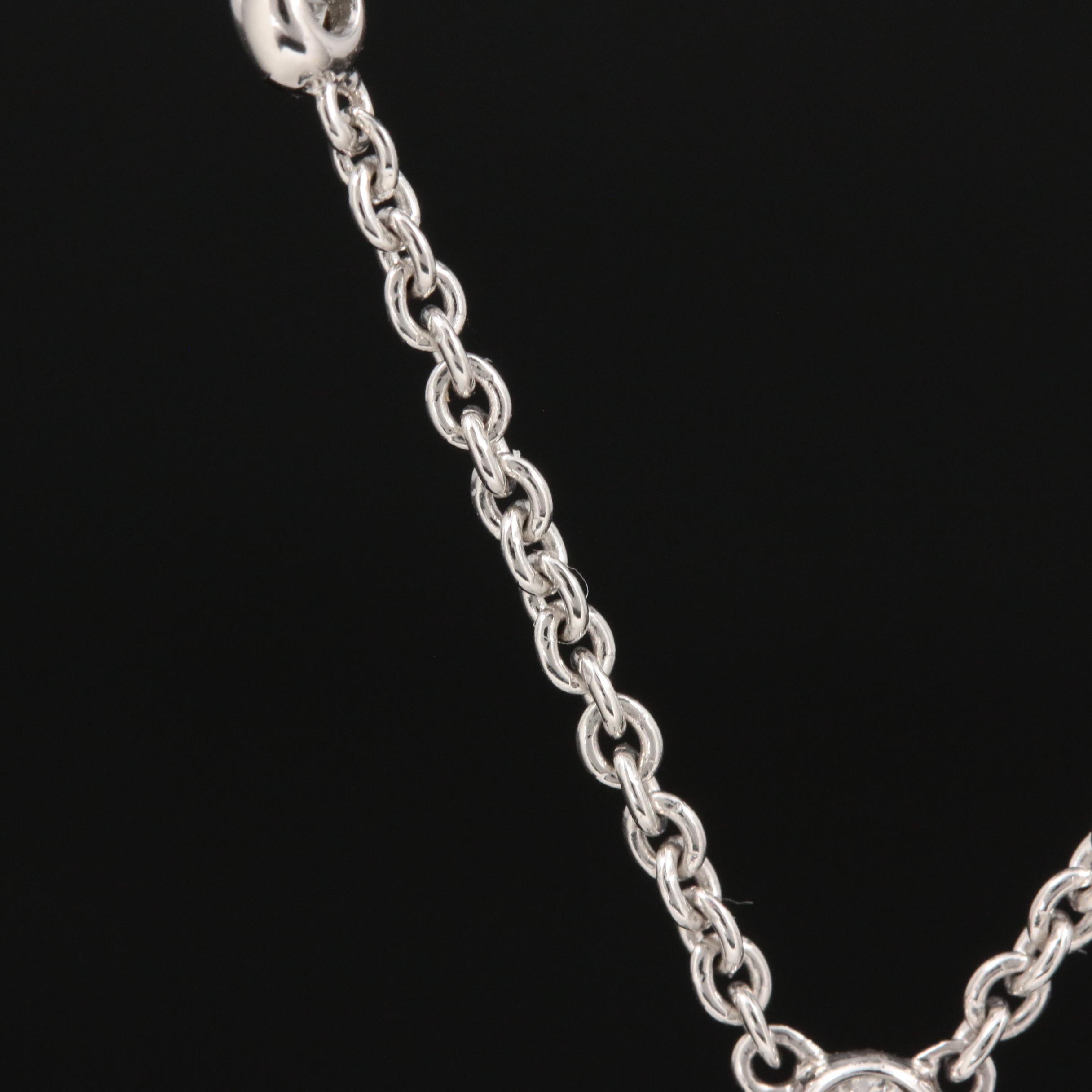 14K Gold Pearl and Diamond Station Necklace