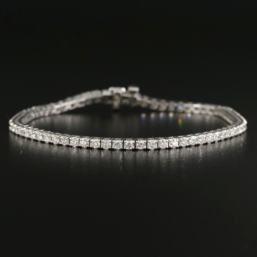 14K White Gold 2.98 CTW Diamond Line Bracelet