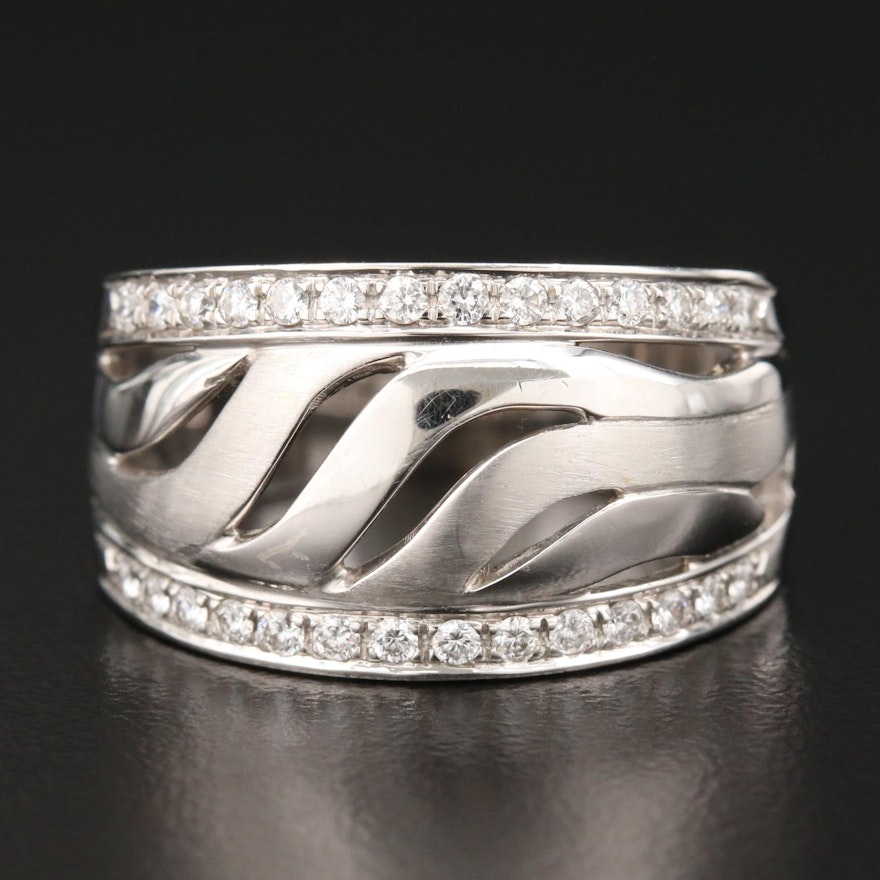 18K White Gold Diamond Openwork Ring