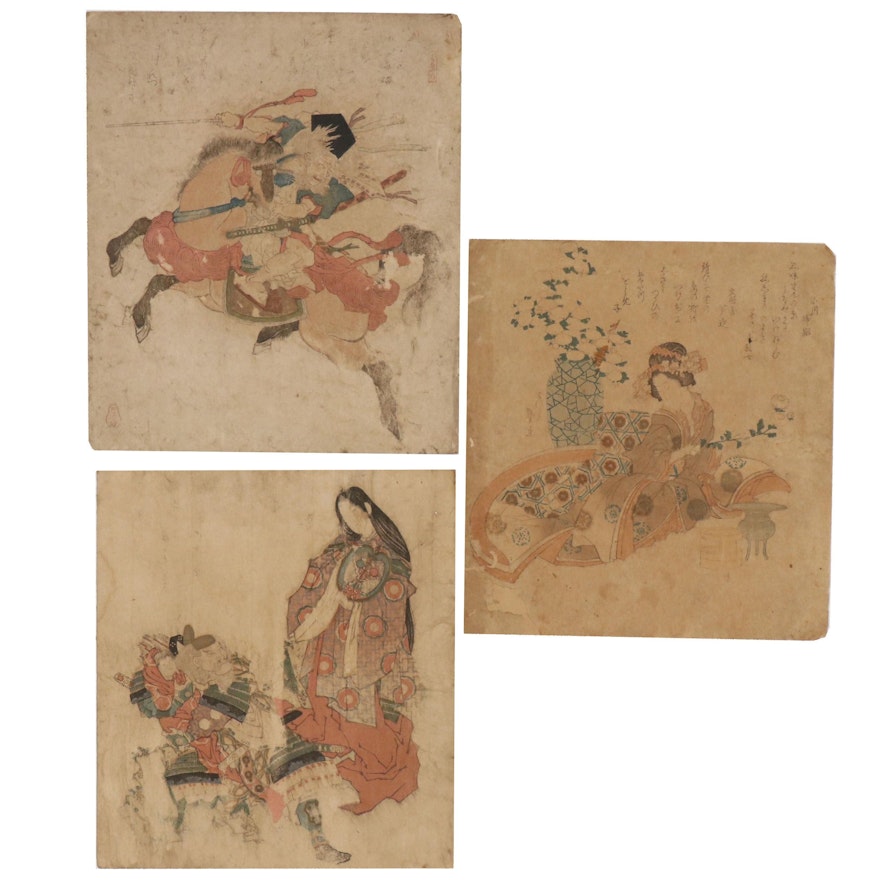 Yanagawa Shigenobu Woodblock and Other Ukiyo-e Woodblocks, Edo Period