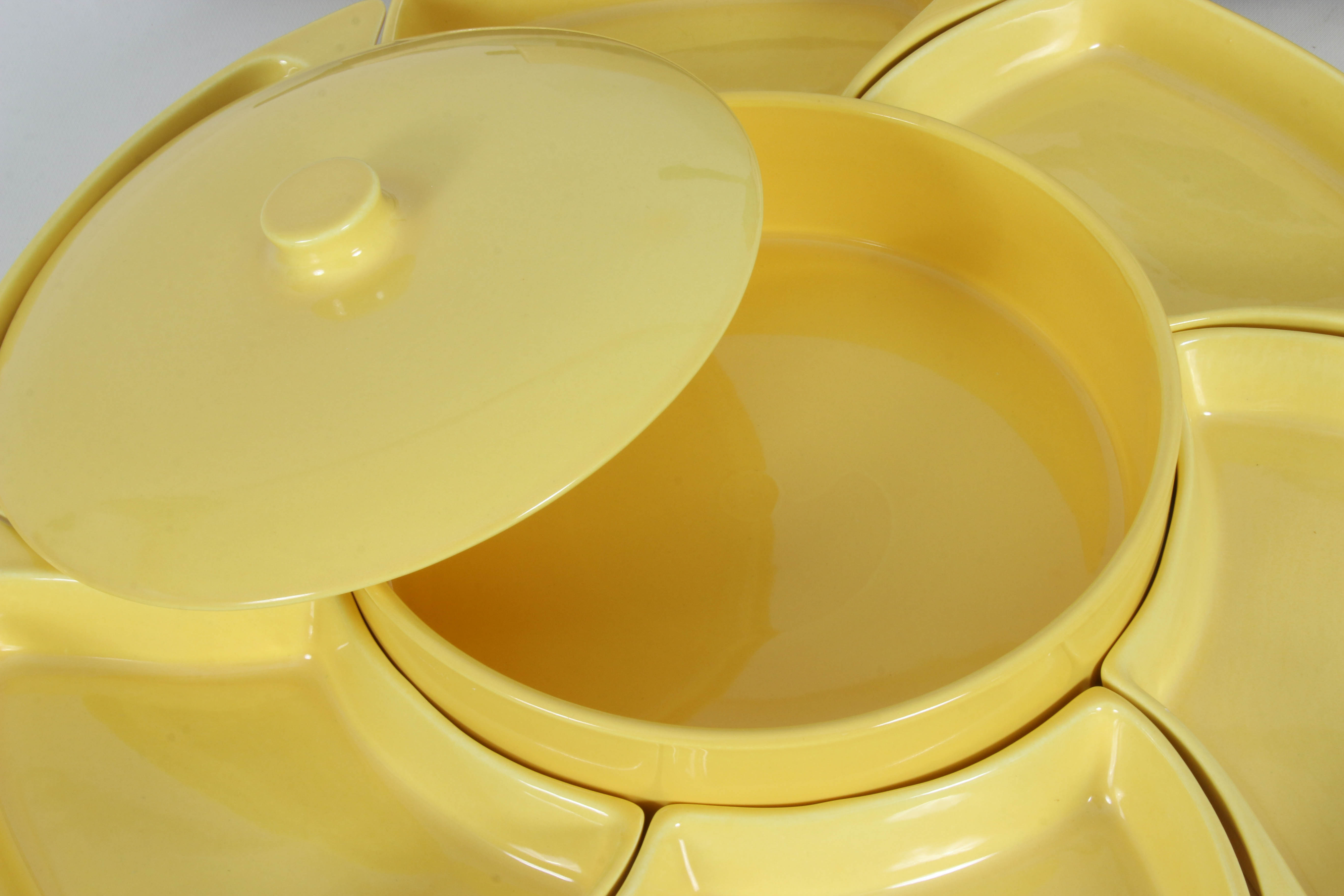 Santa Anita Ware Ceramic Dip Tray with Other Electric Serveware, Mid-20th C.