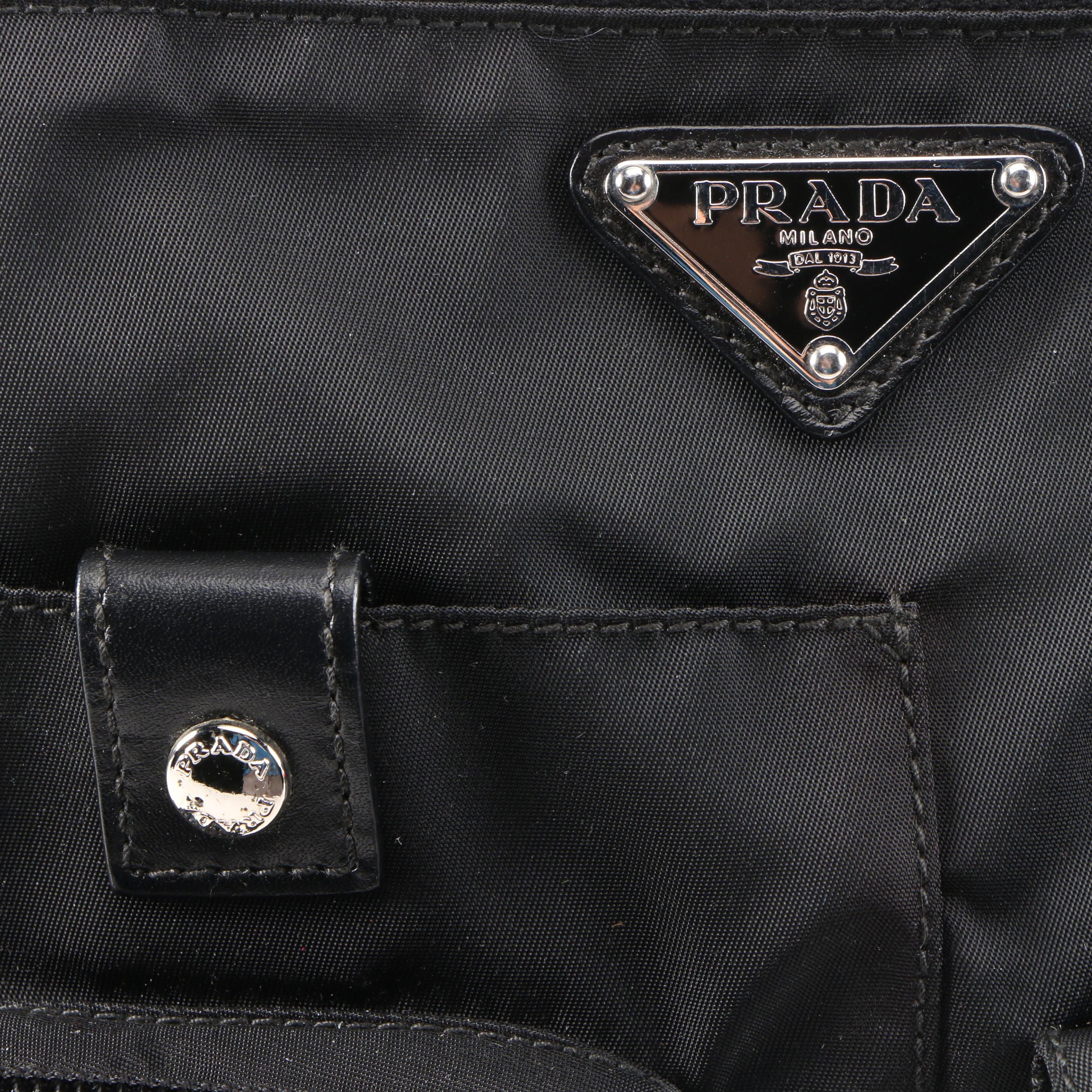 Prada Black Tessuto Nylon and Leather Belt Bag