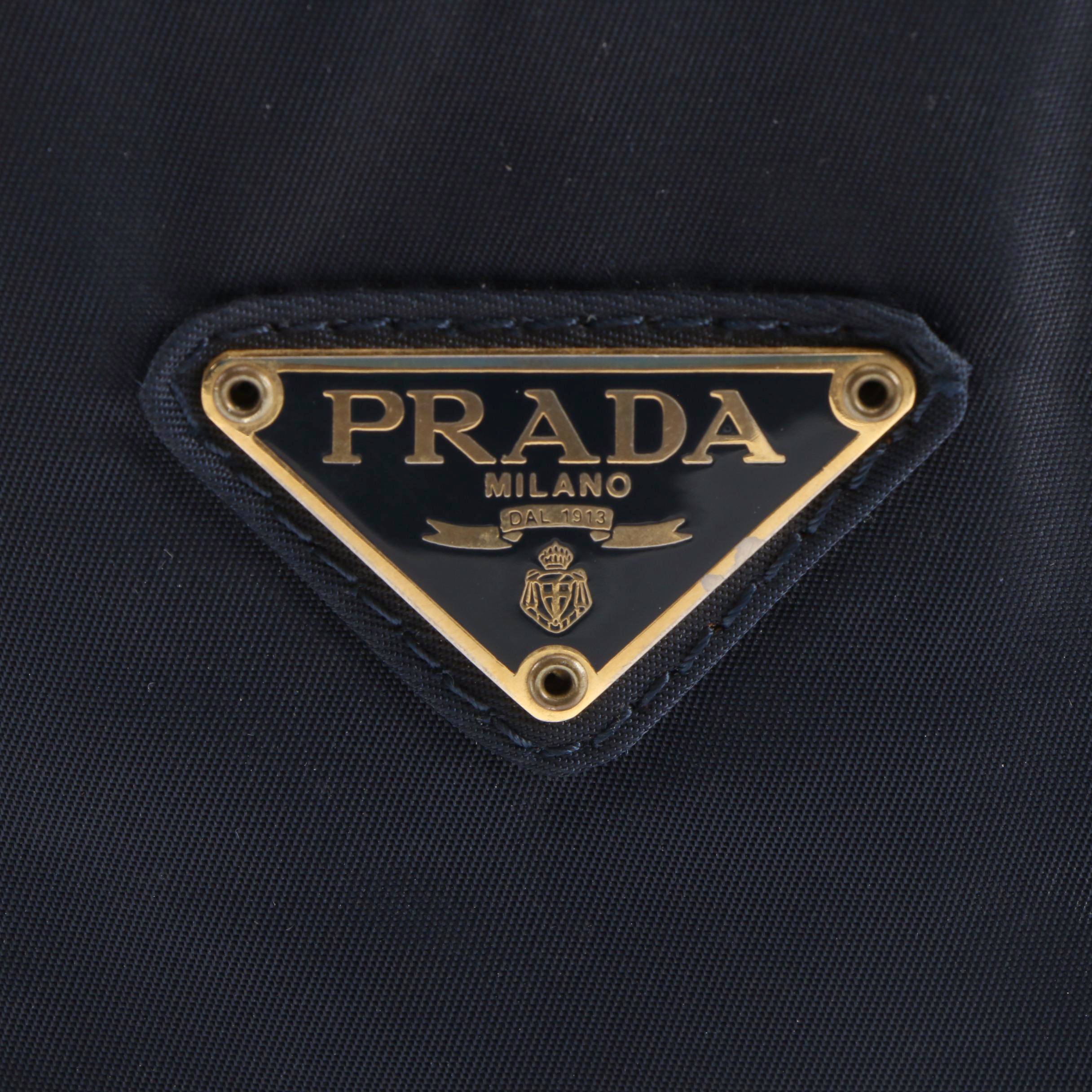 Prada Midnight Blue Tessuto Nylon Bracelet Handle Bag