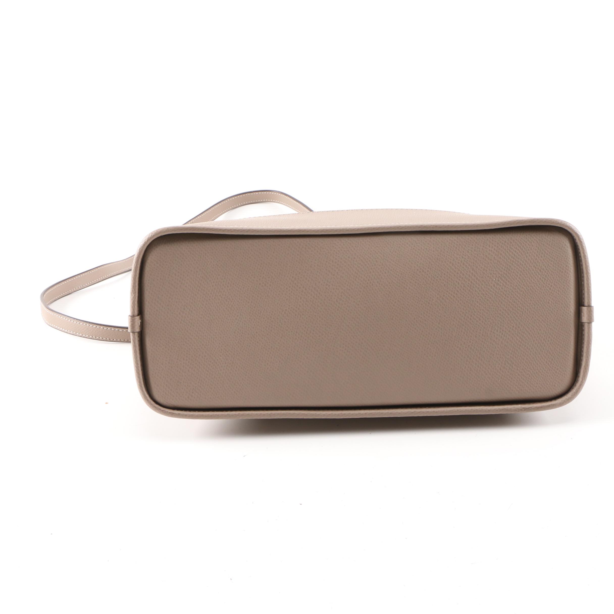 Coach Cora Domed Taupe Grained Leather Convertible Satchel