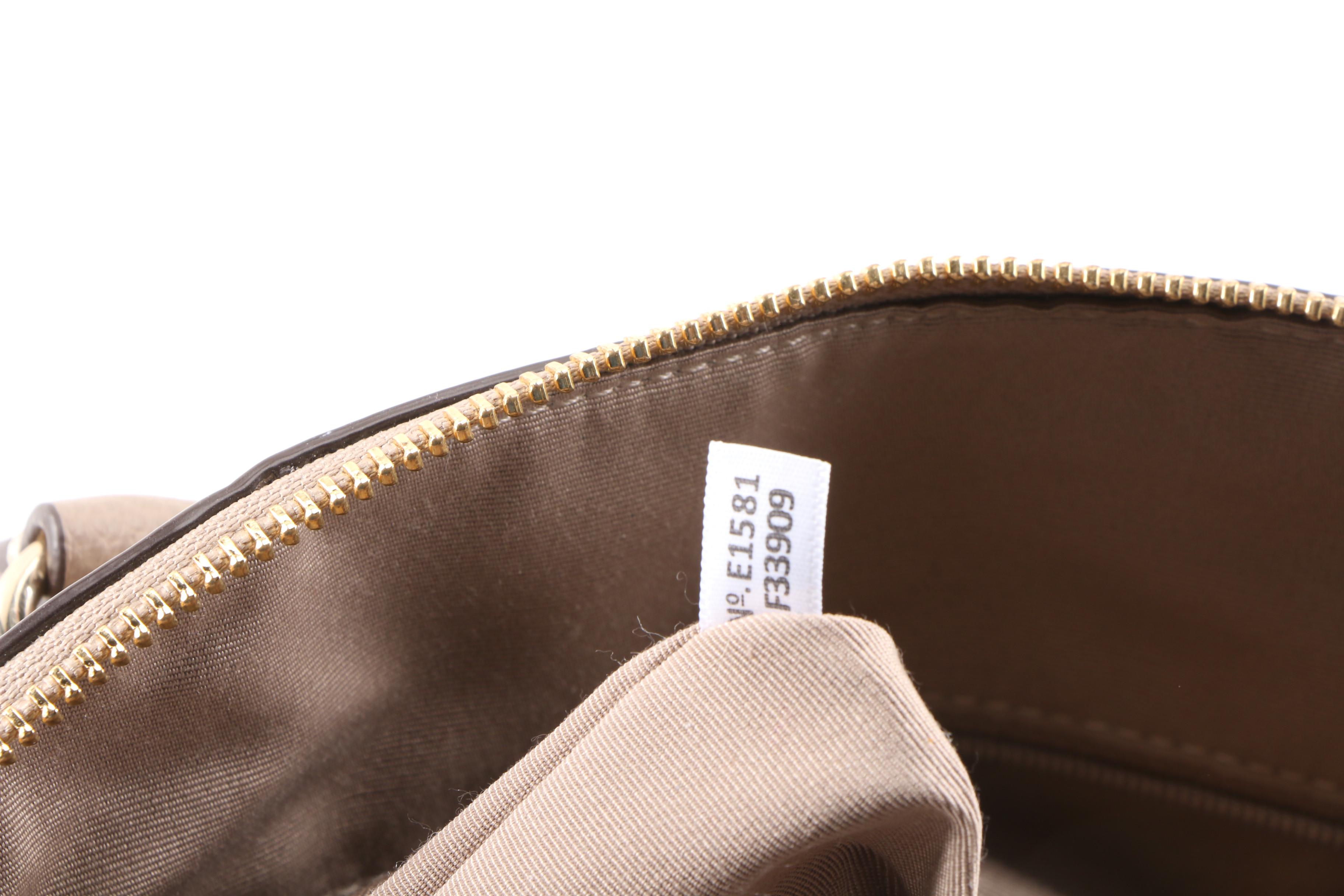 Coach Cora Domed Taupe Grained Leather Convertible Satchel