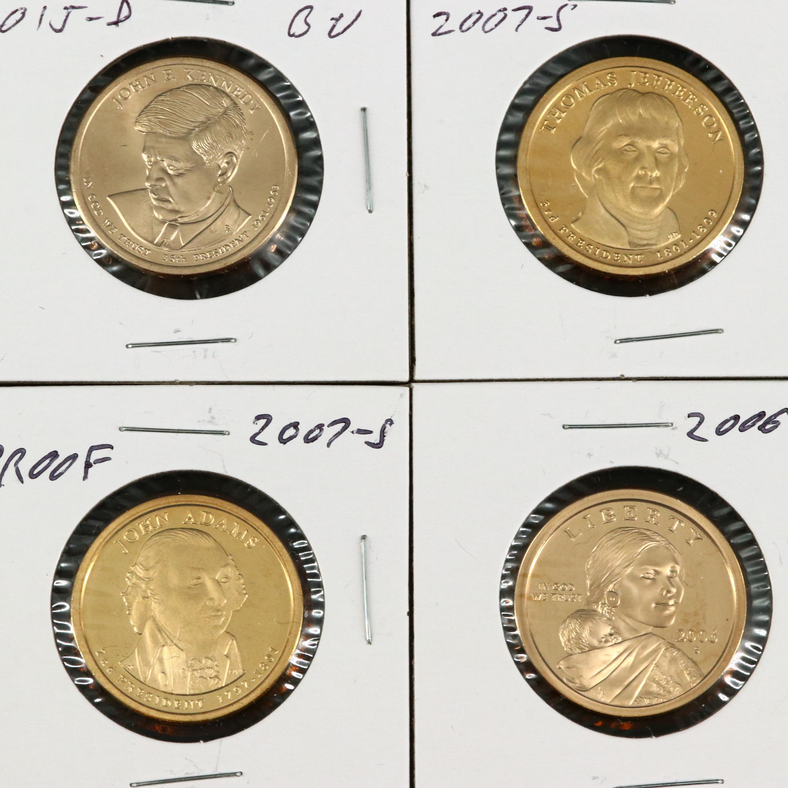 Seventeen Vintage to Modern U.S. Proof and Uncirculated Coins