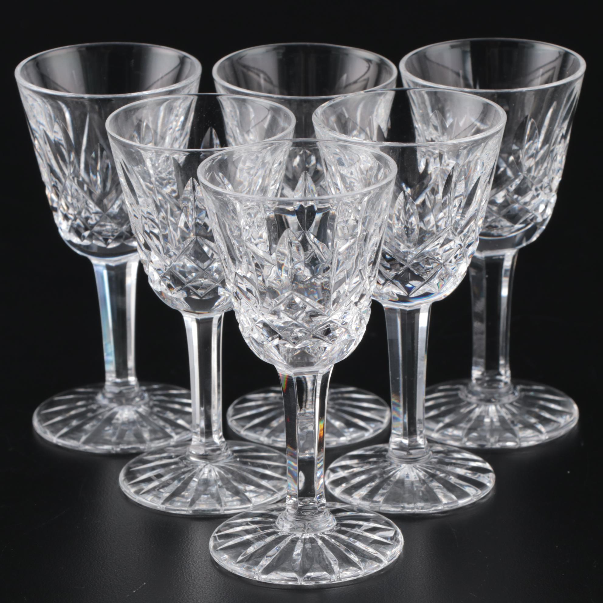 Waterford Crystal "Lismore" Cordial Glasses, Mid to Late 20th Century