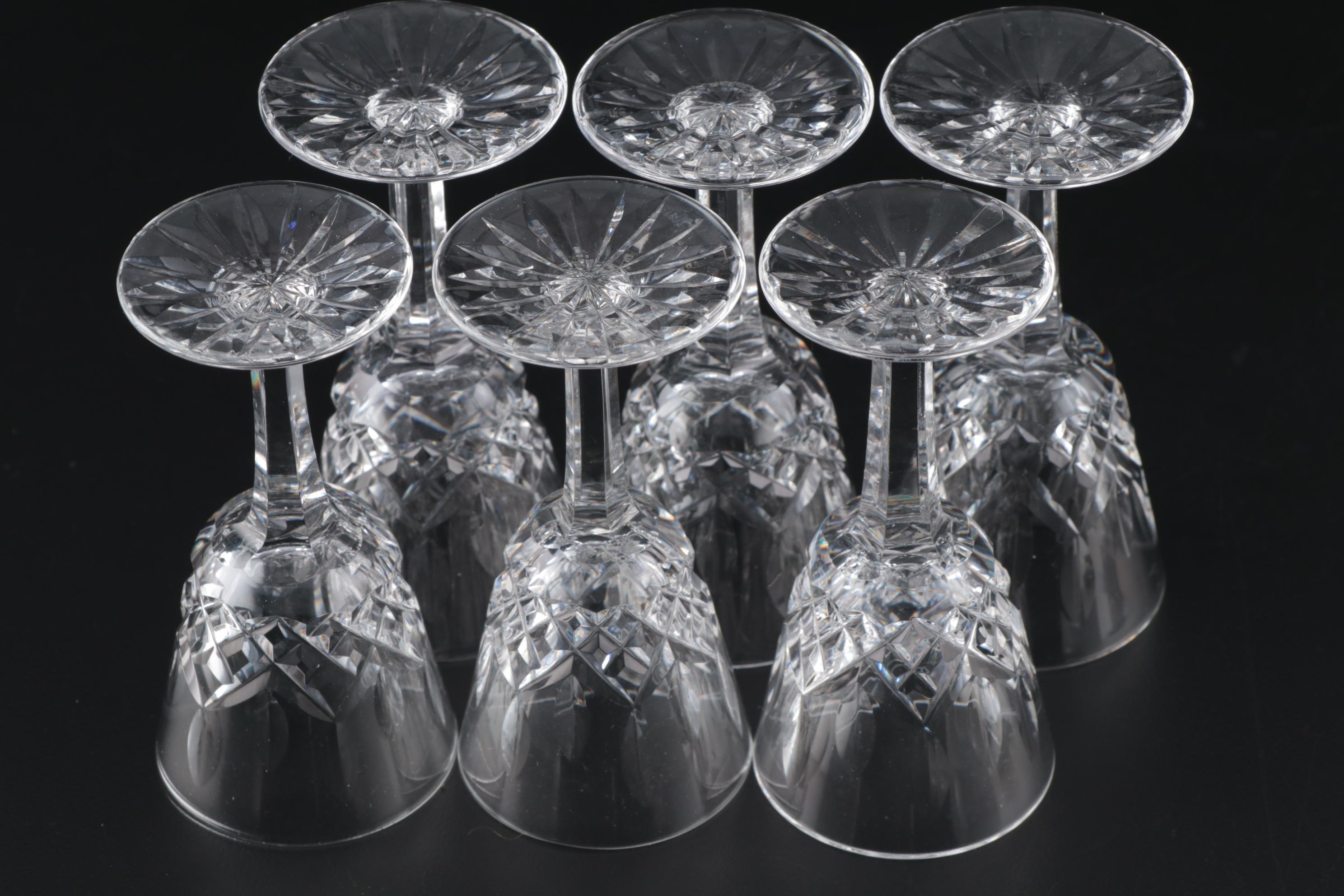 Waterford Crystal "Lismore" Cordial Glasses, Mid to Late 20th Century