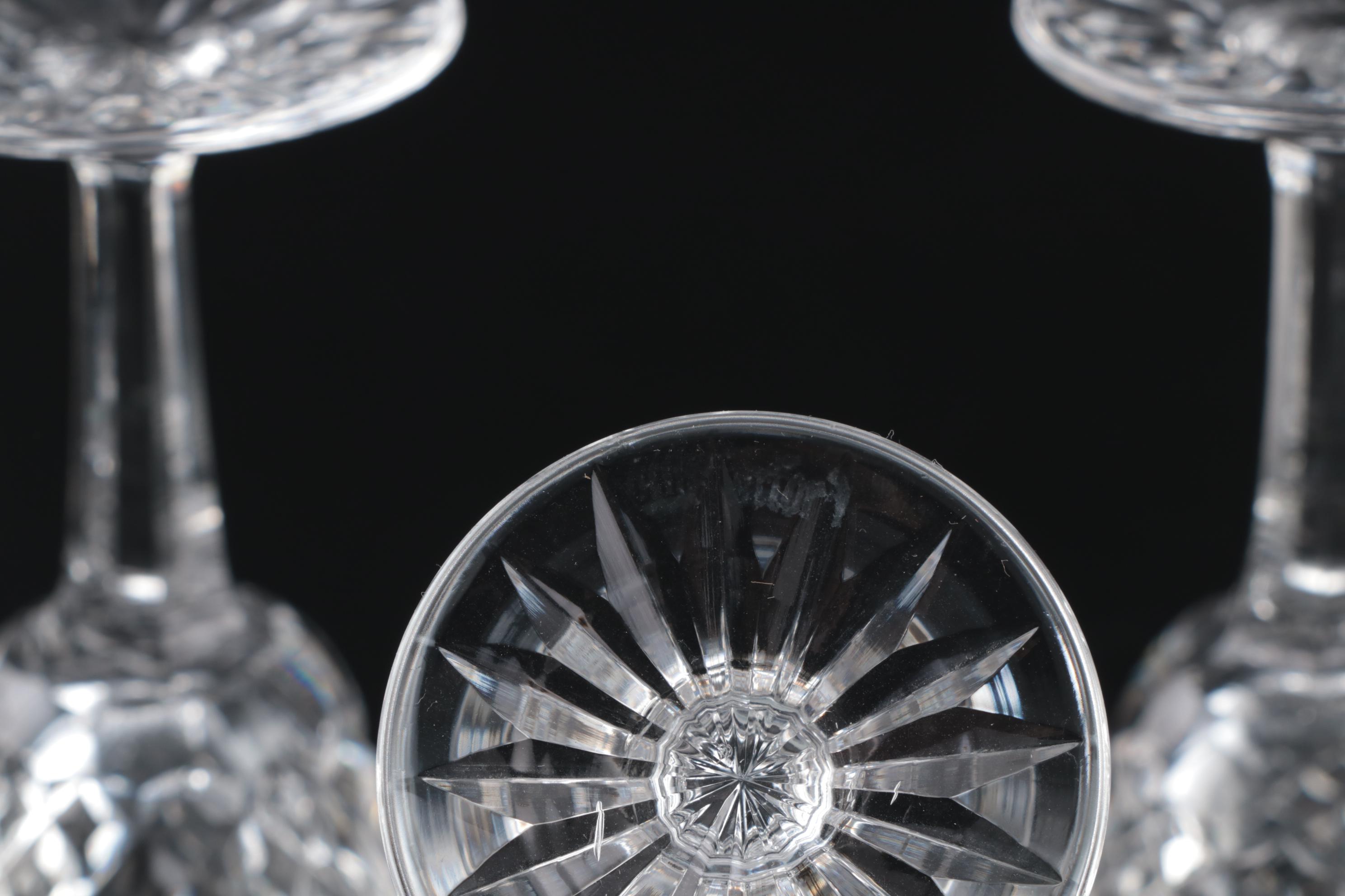 Waterford Crystal "Lismore" Cordial Glasses, Mid to Late 20th Century