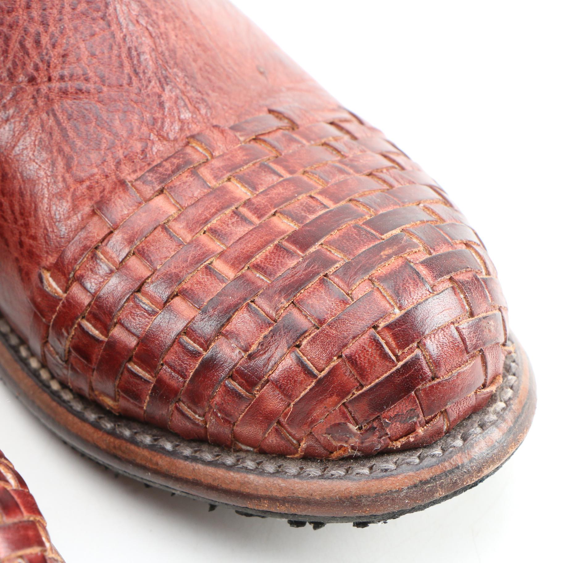 BED|STÜ and Freebird Basket Weave and Embossed Leather Boots