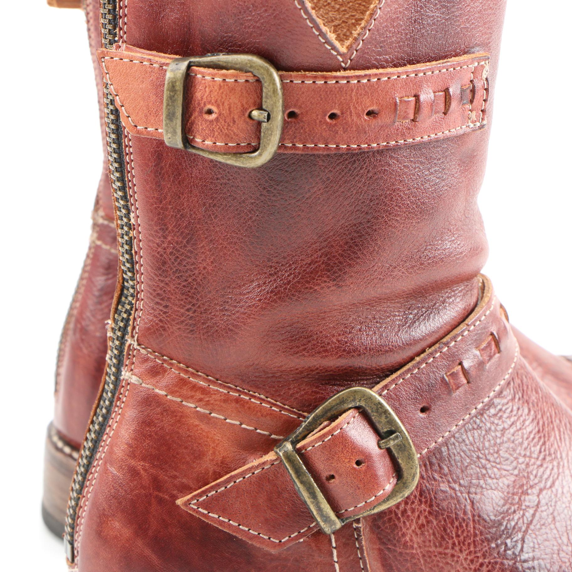 BED|STÜ and Freebird Basket Weave and Embossed Leather Boots