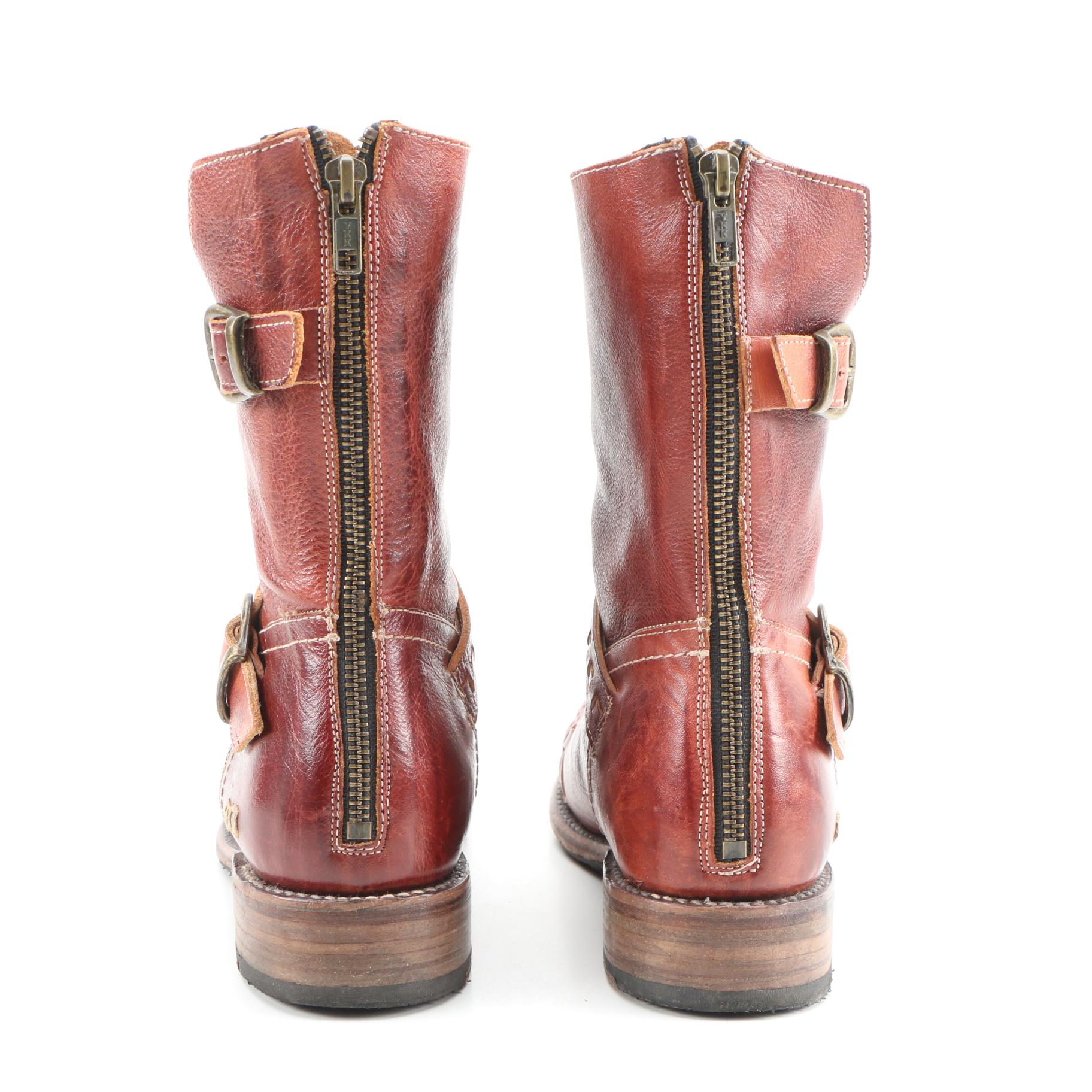 BED|STÜ and Freebird Basket Weave and Embossed Leather Boots