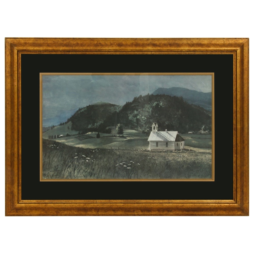 John Chumley Offset Lithograph of Rural Landscape