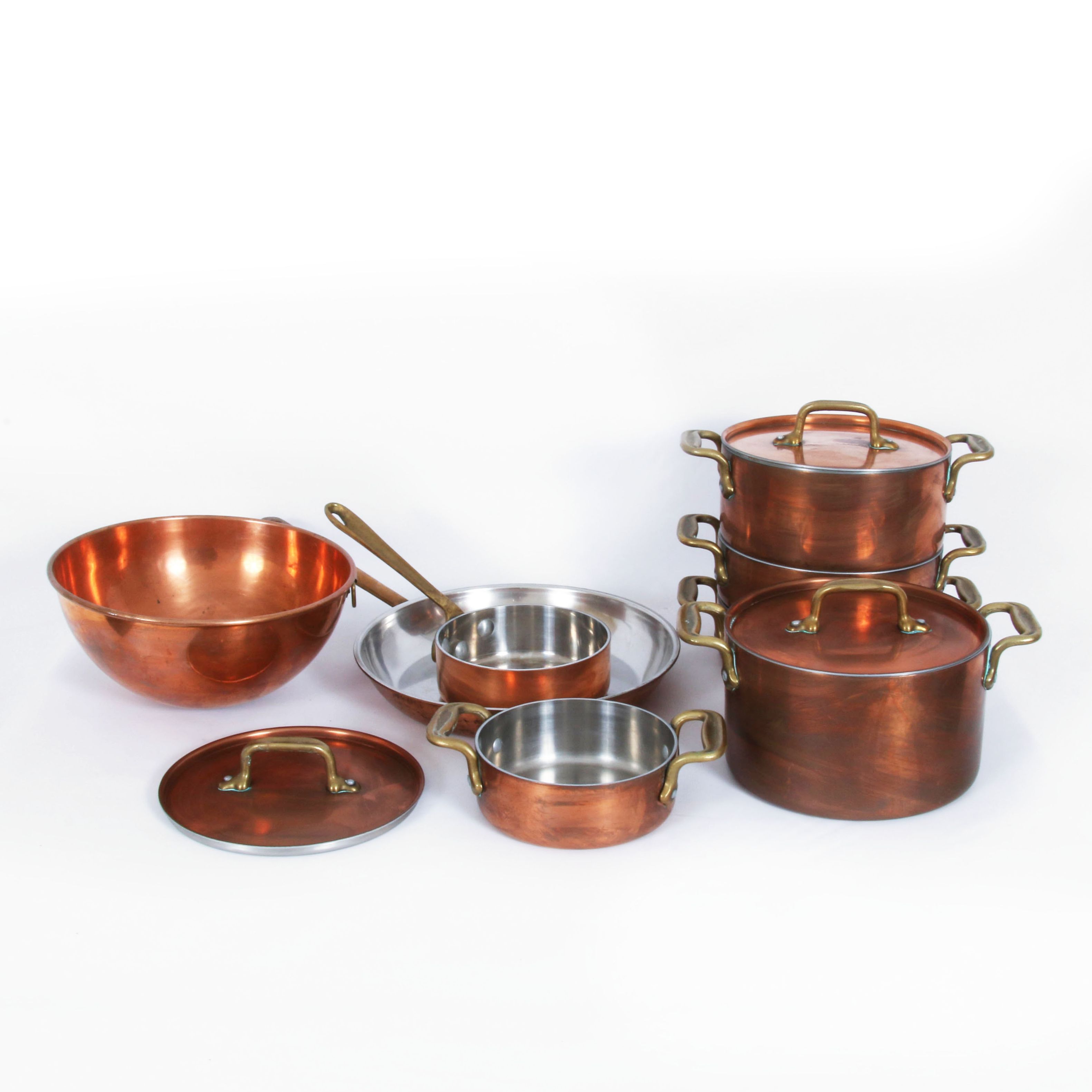 Culinox Copper Frying Pan with Other Copper Cookware