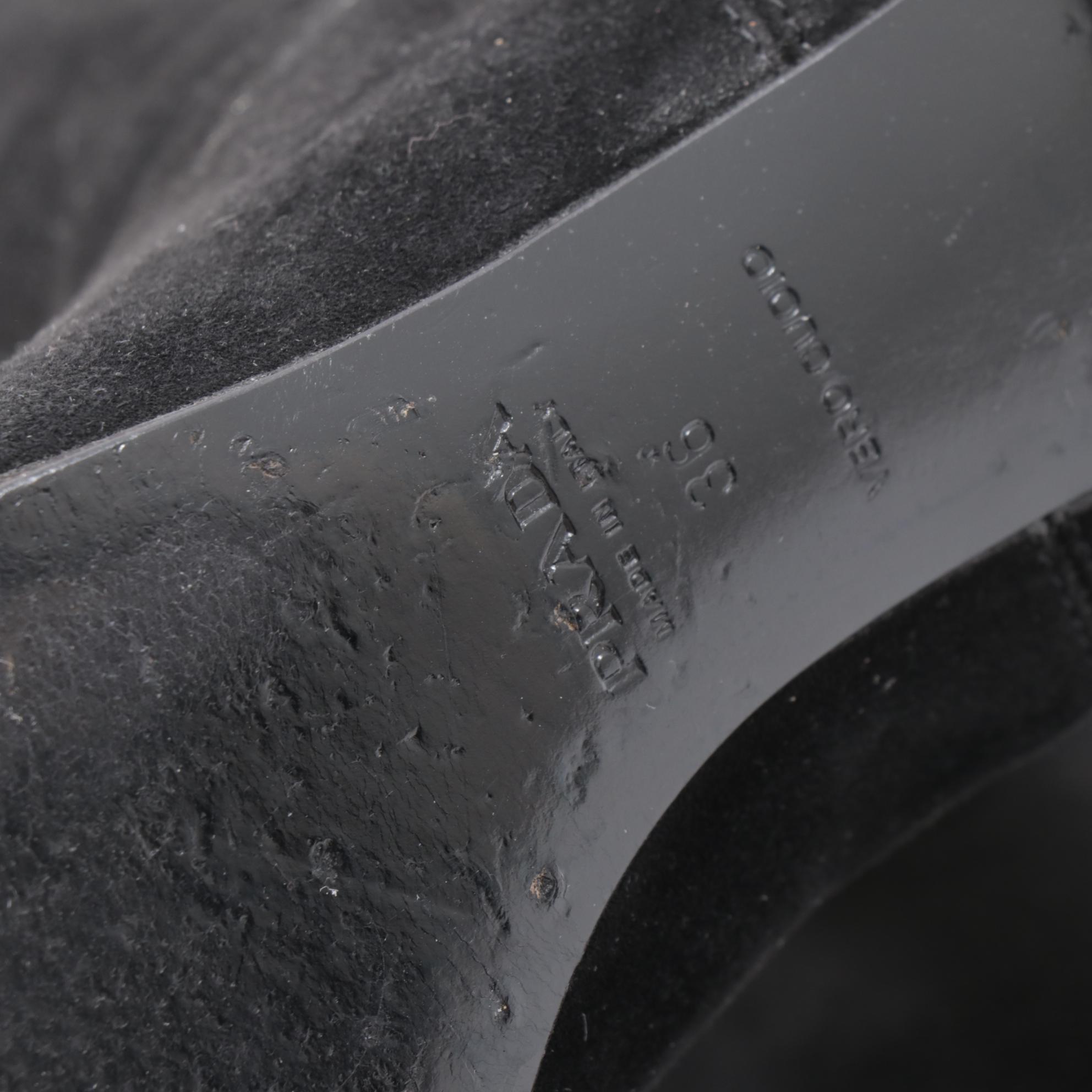 Prada Black Suede Pointed Toe Zip Boots