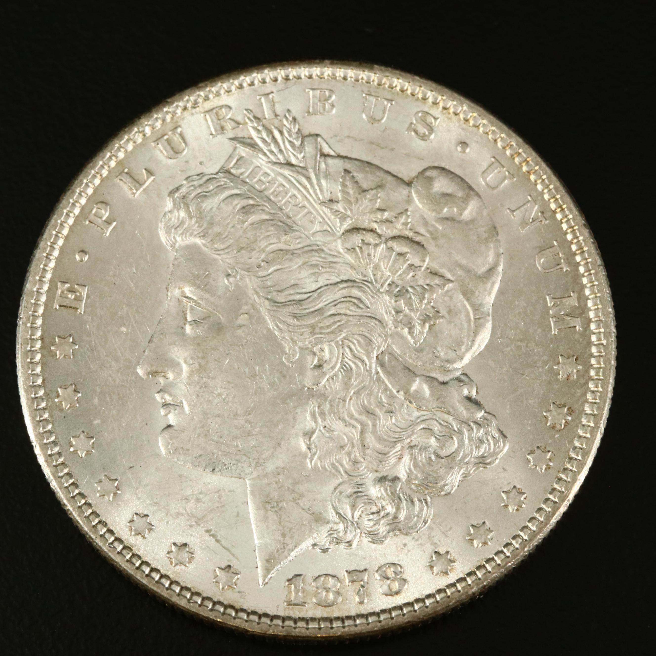 1878 Morgan Silver Dollar, 7 Over 8 Tail Feathers Variety