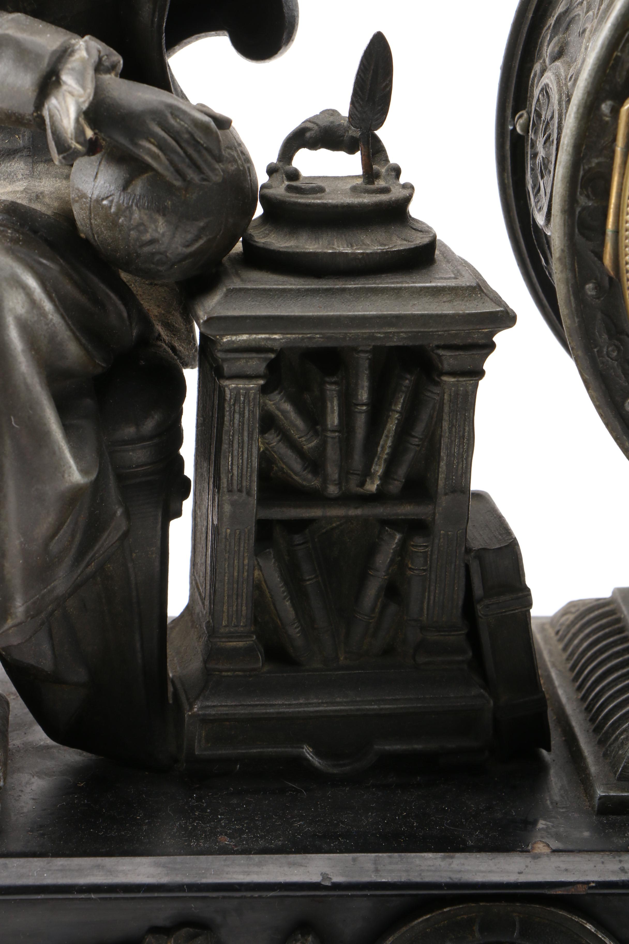 Ansonia Figural Mantel Clock of Isaac Newton
