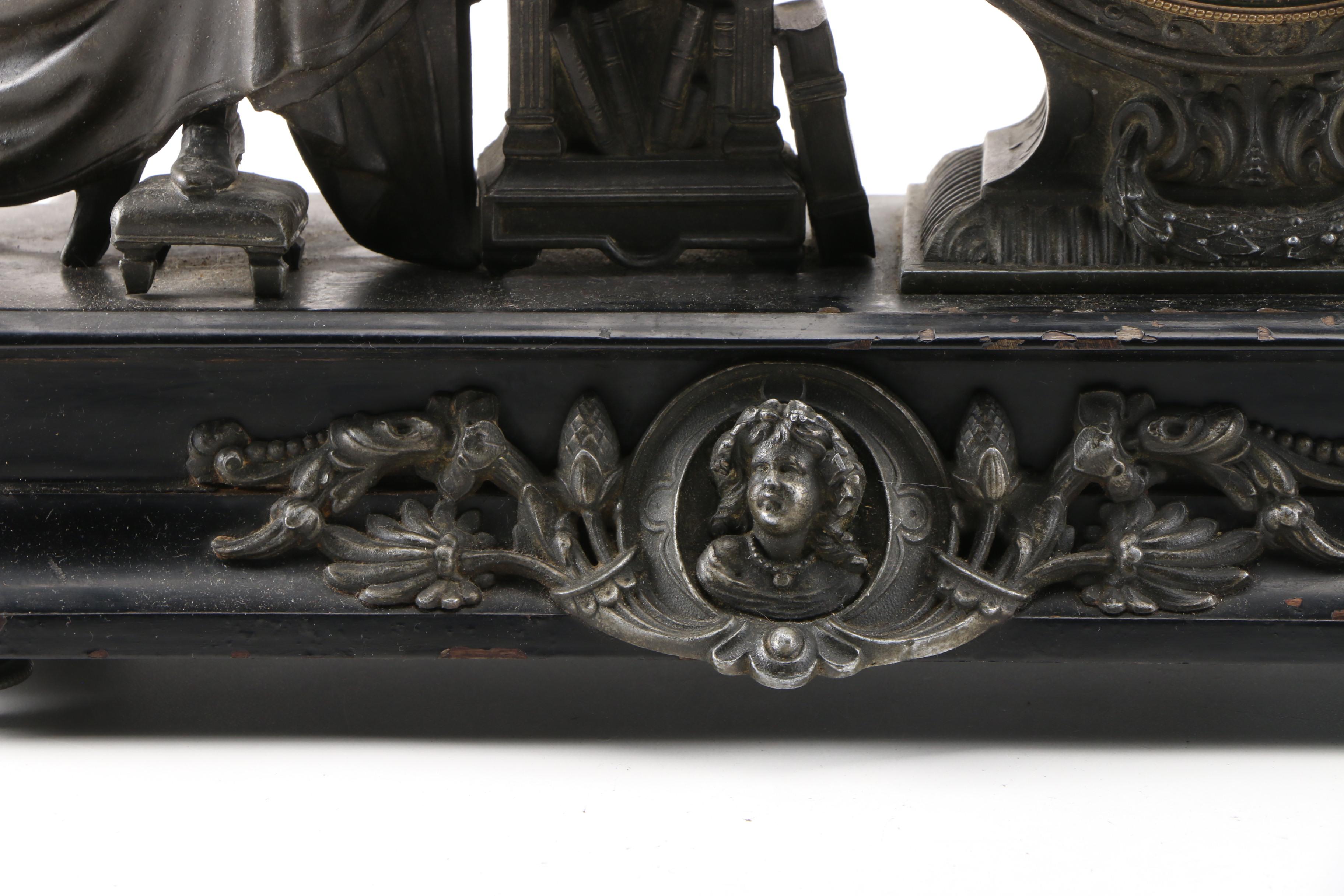 Ansonia Figural Mantel Clock of Isaac Newton