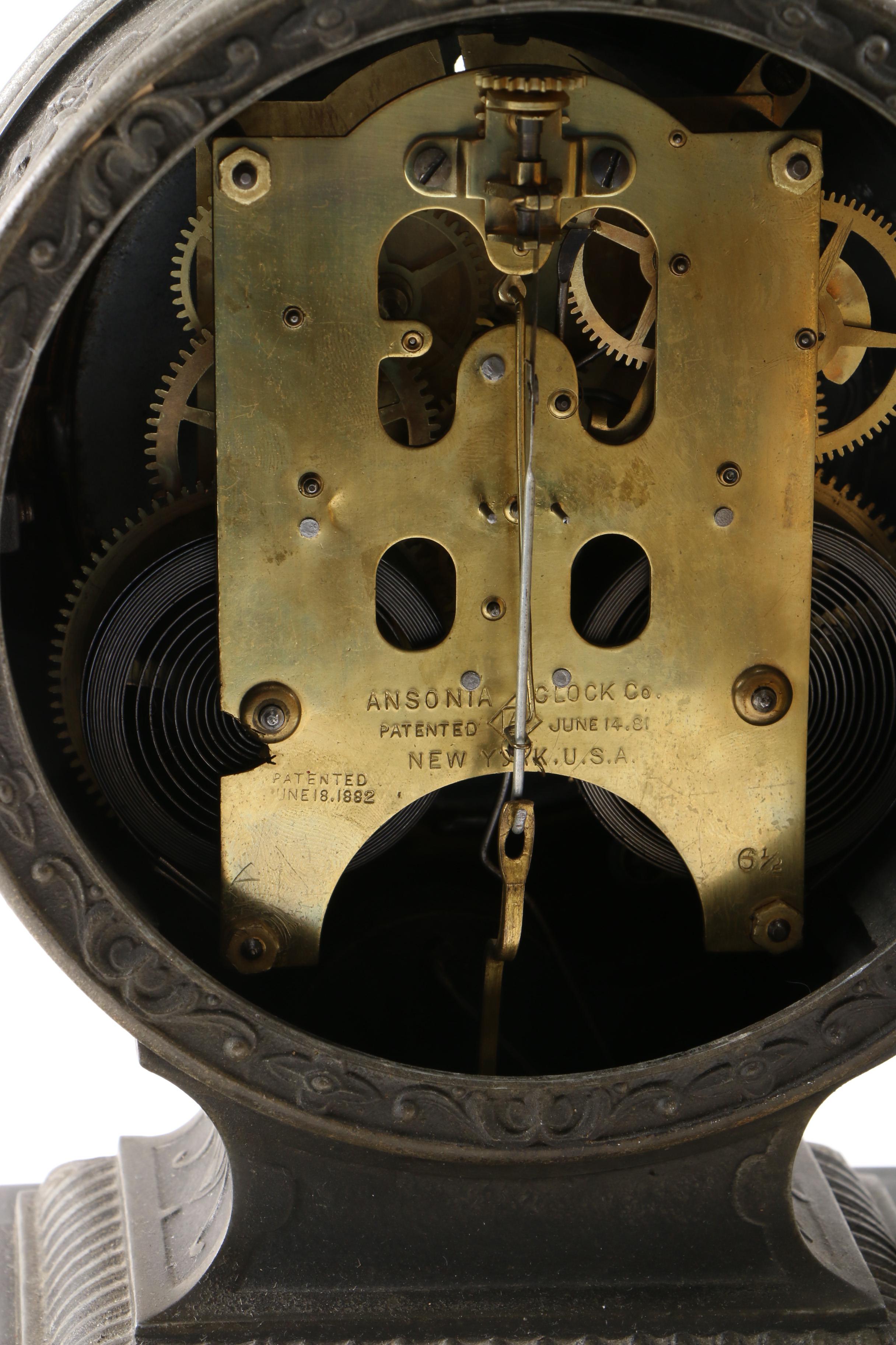 Ansonia Figural Mantel Clock of Isaac Newton