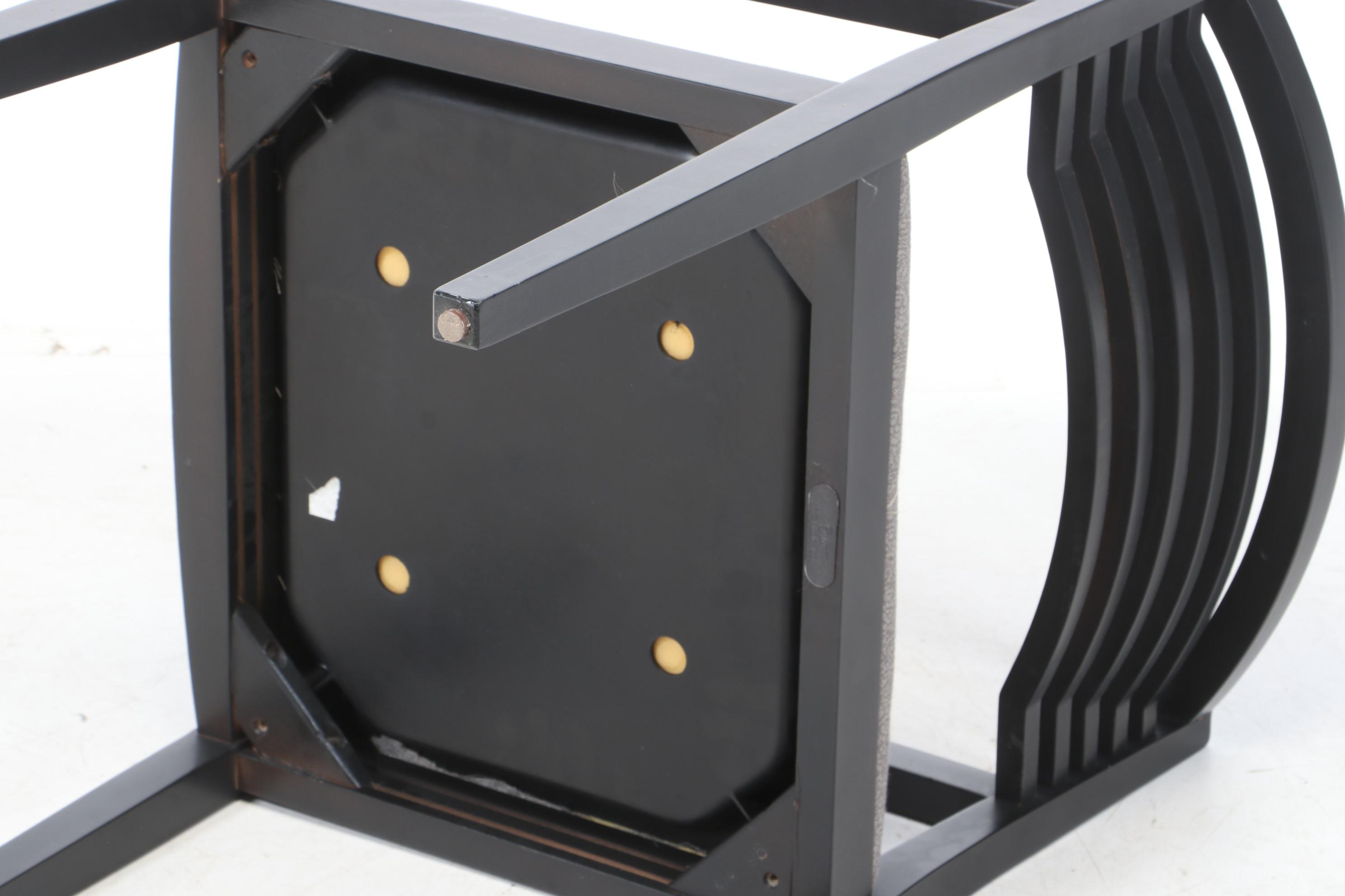 Contemporary Modern Knoll Studio "Ricchio" Ebonized Wood Arm Chairs, 1990s