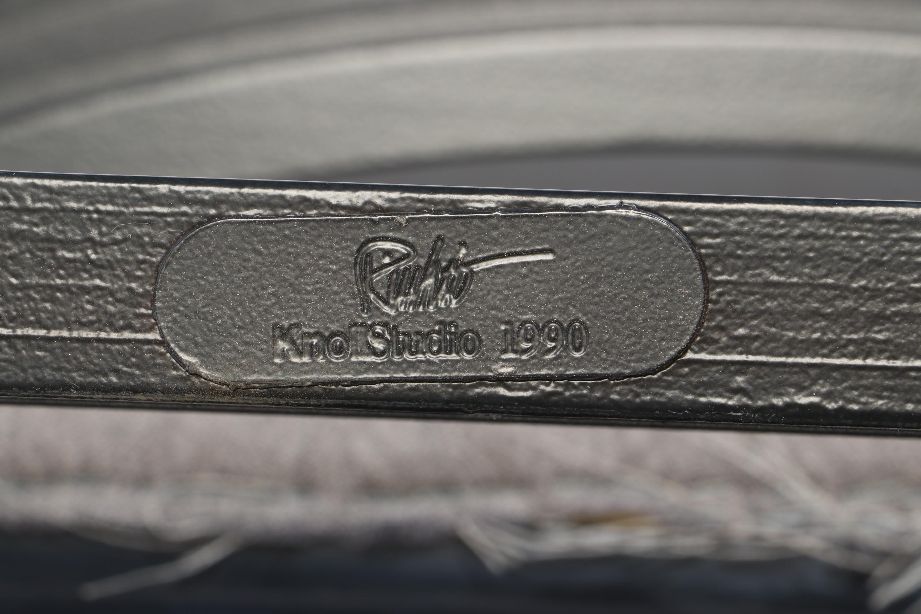 Contemporary Modern Knoll Studio "Ricchio" Ebonized Wood Arm Chairs, 1990s