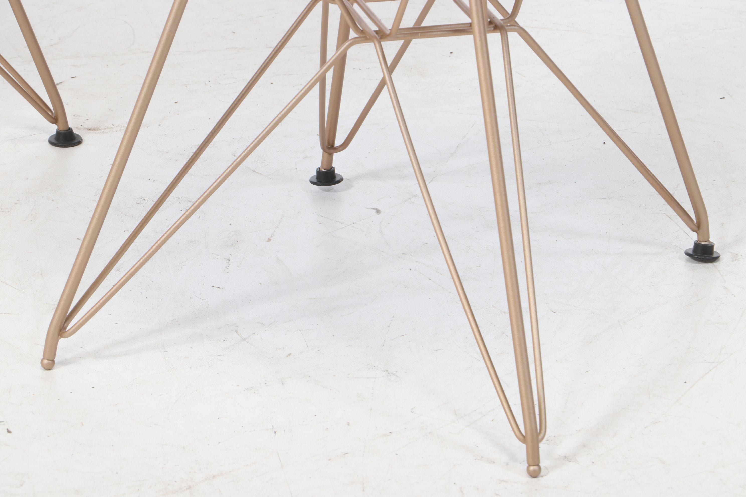 Contemporary Eames DKR-Style Cushioned Seat Wire Frame Side Chairs