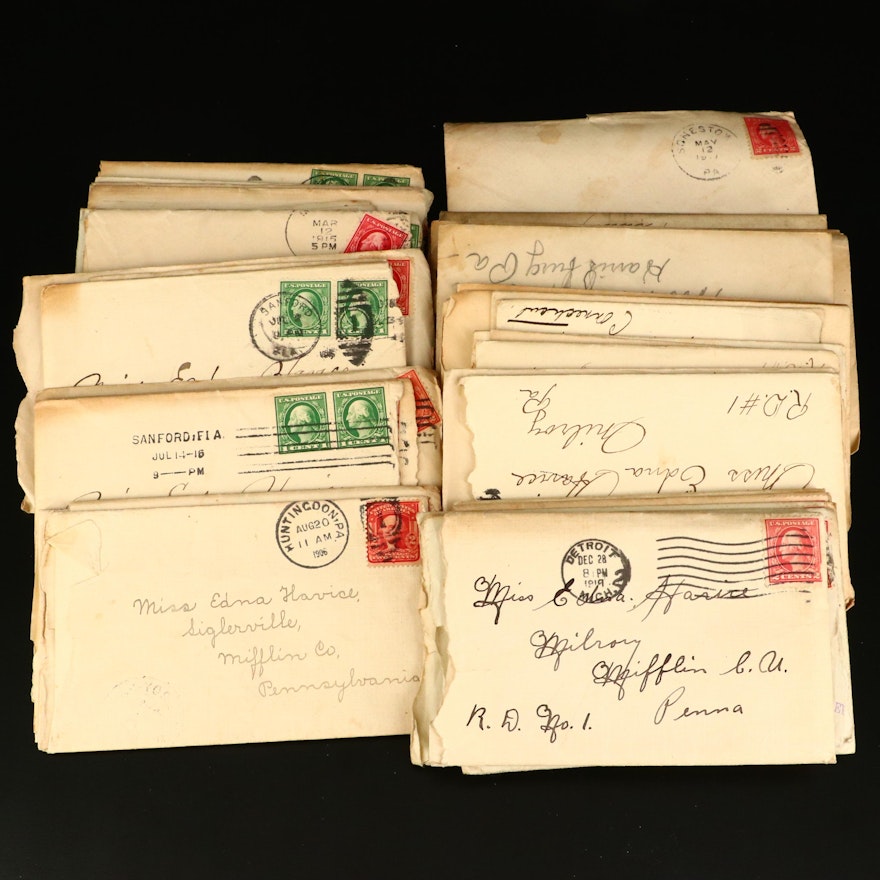 Forty-One Antique U.S. Postal Covers, 1900 to 1919