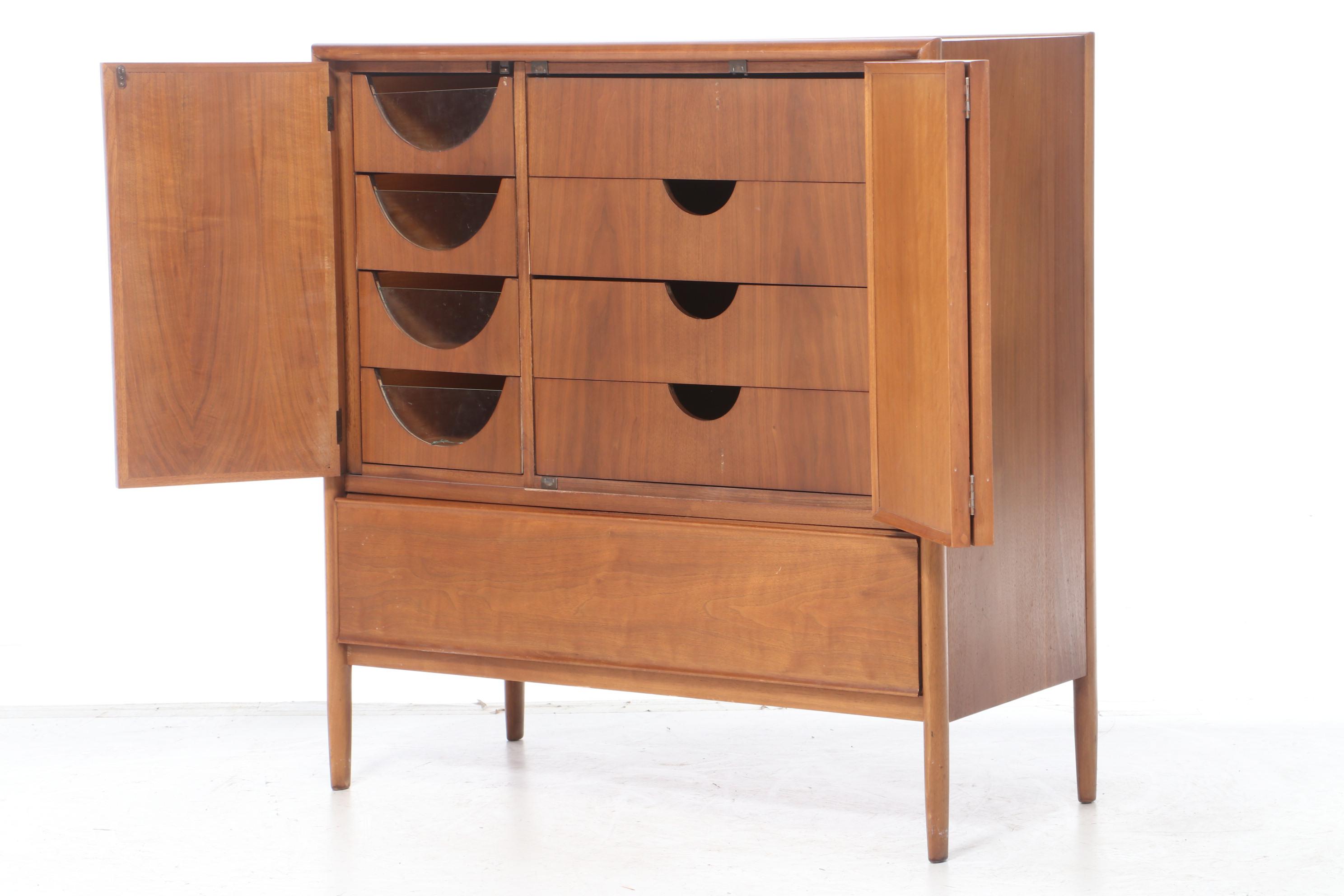 Mid Century Modern Walnut Vanity Cabinet, Mid 20th Century