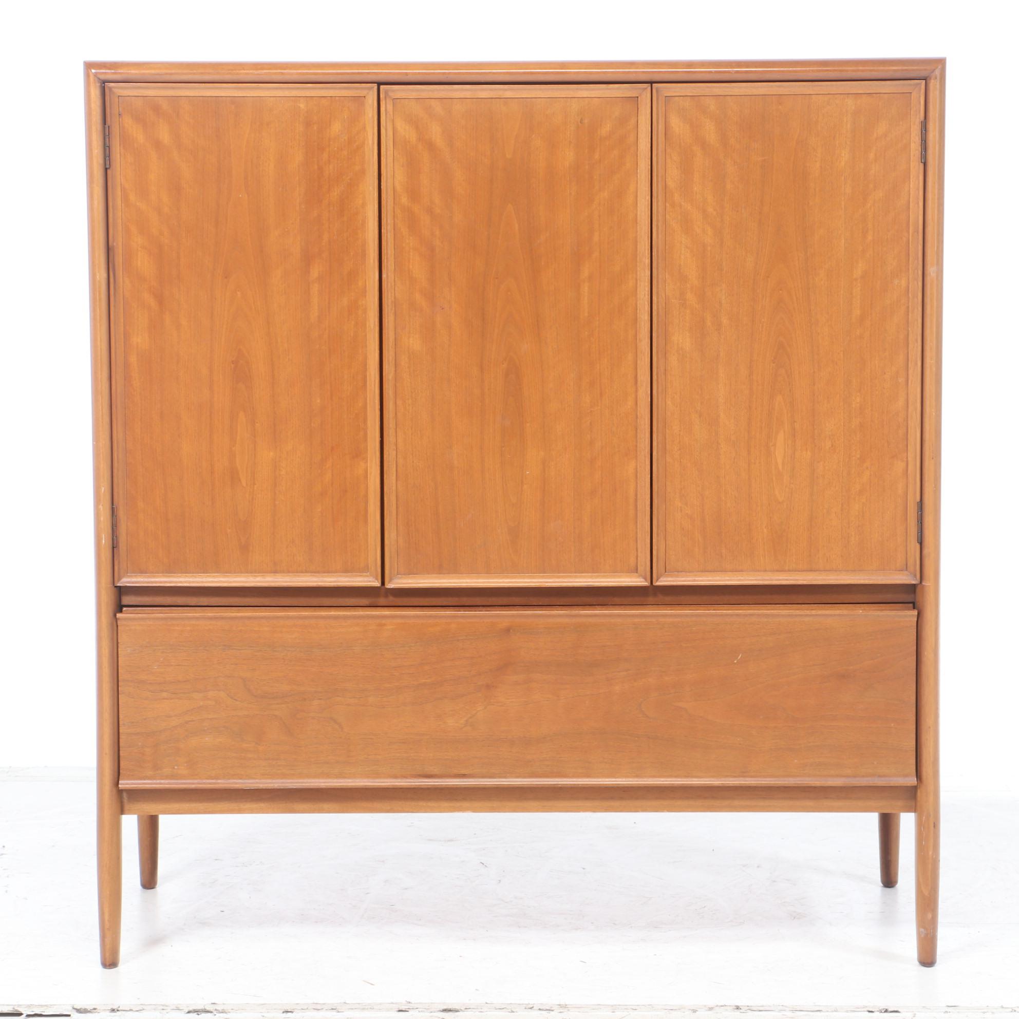 Mid Century Modern Walnut Vanity Cabinet, Mid 20th Century