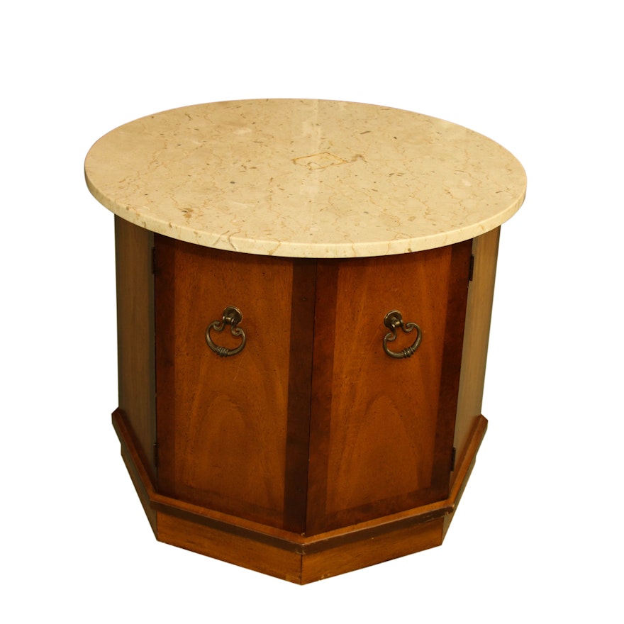Basic-Witz Marble Top Side Table, Mid-20th Century