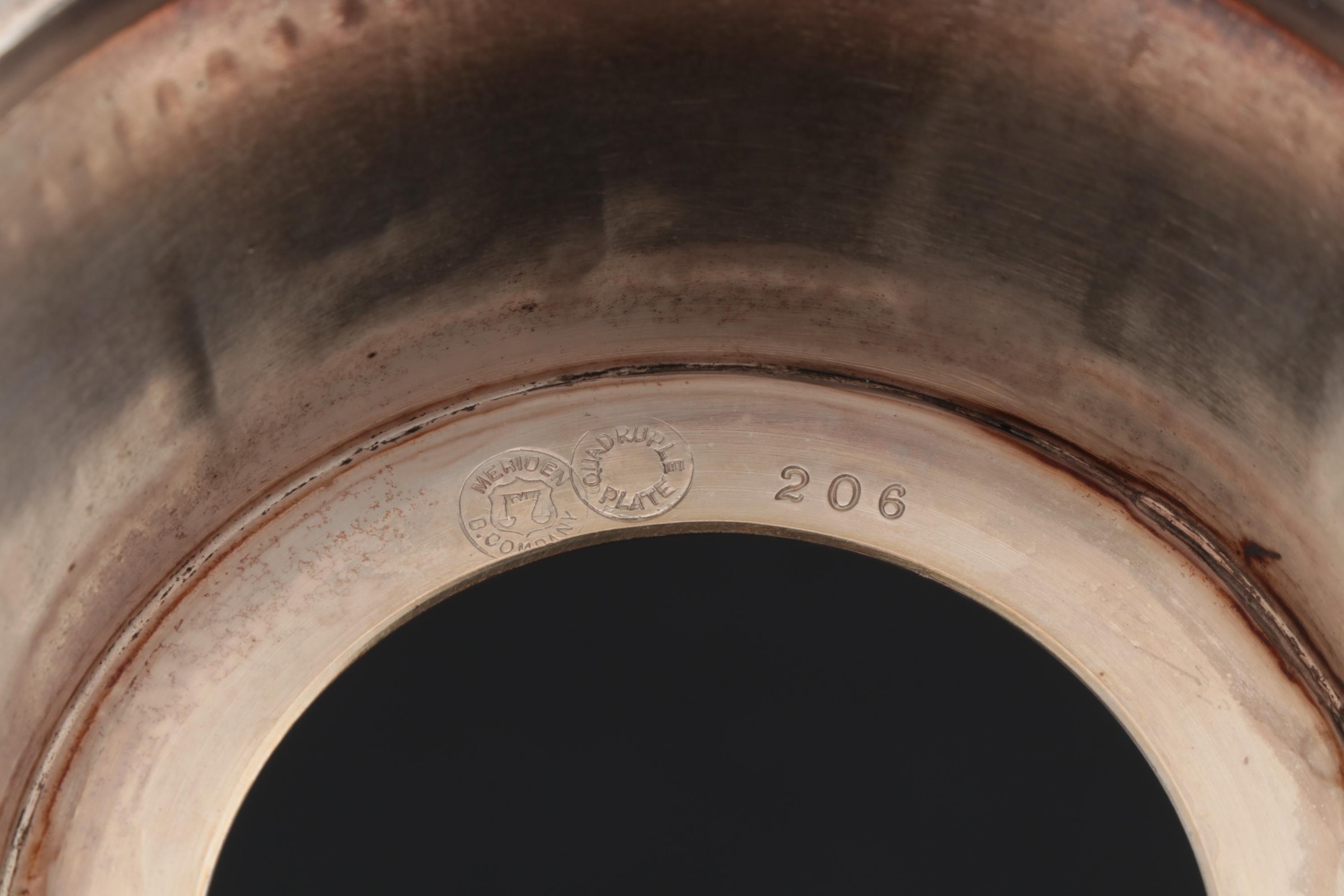 Meriden Britannia Co. Silver Plate Pickle Castor with Northwood "Royal Ivy" Jar