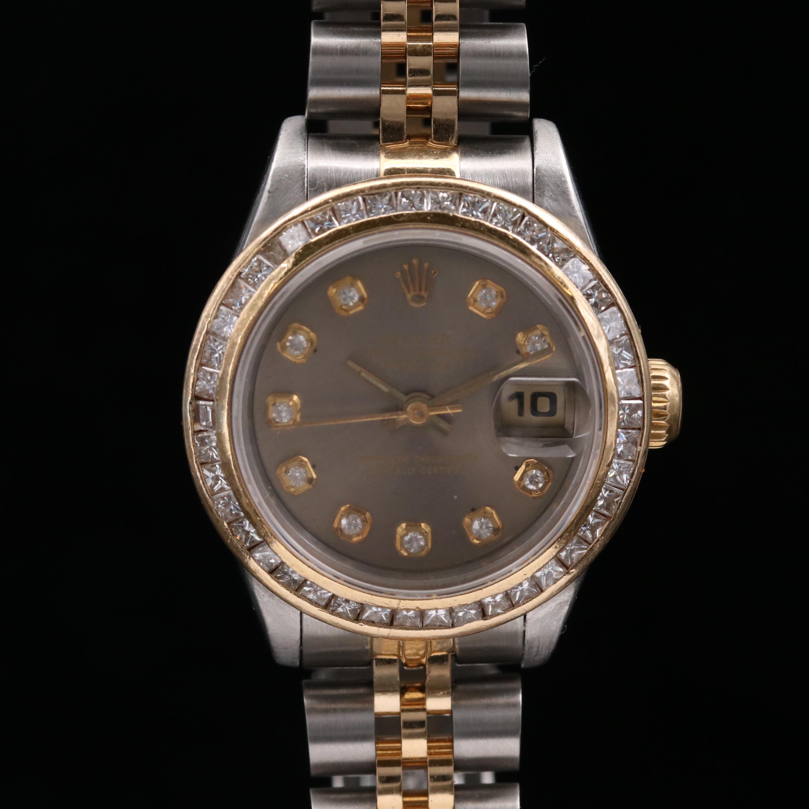 Rolex Datejust 18K Gold and Stainless Steel 1.57 CTW Diamond Watch, 1996