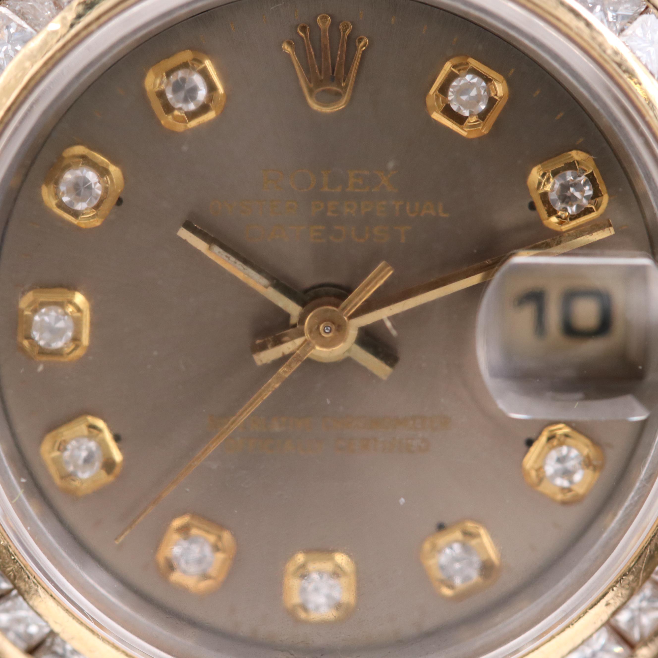Rolex Datejust 18K Gold and Stainless Steel 1.57 CTW Diamond Watch, 1996