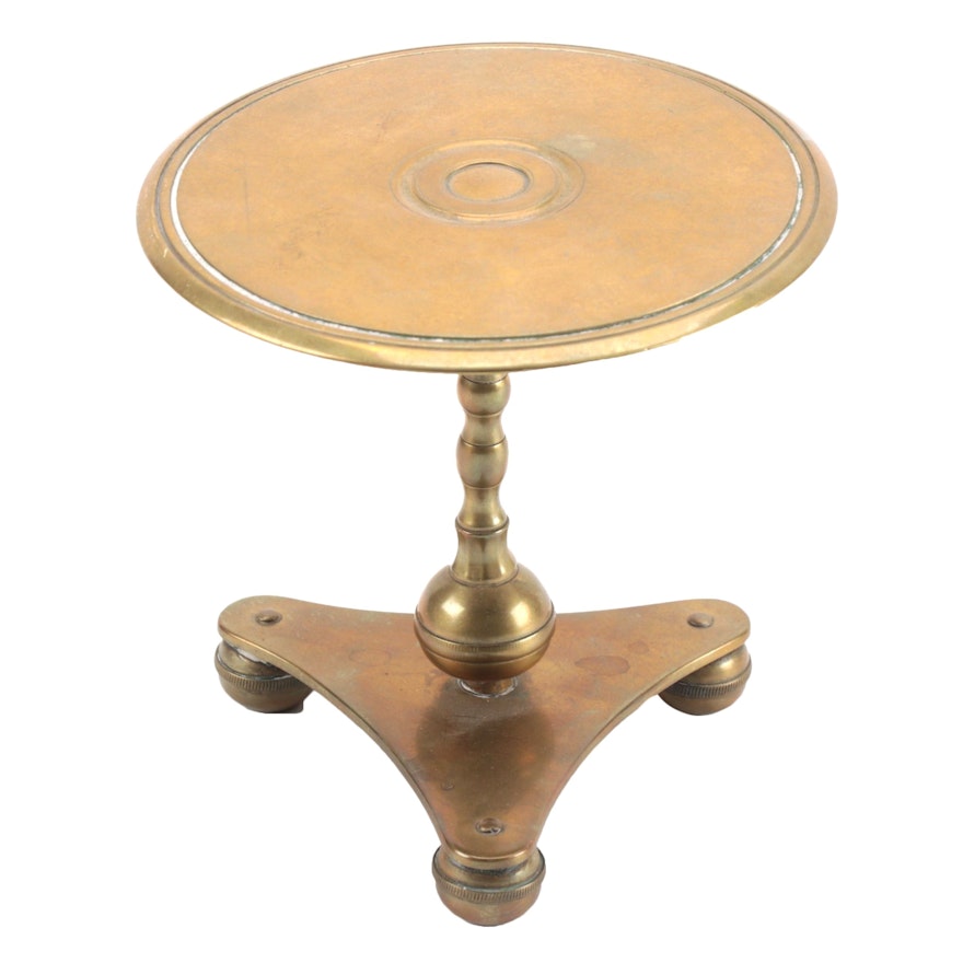 Miniature Brass Tilt Top Table, Early 20th Century