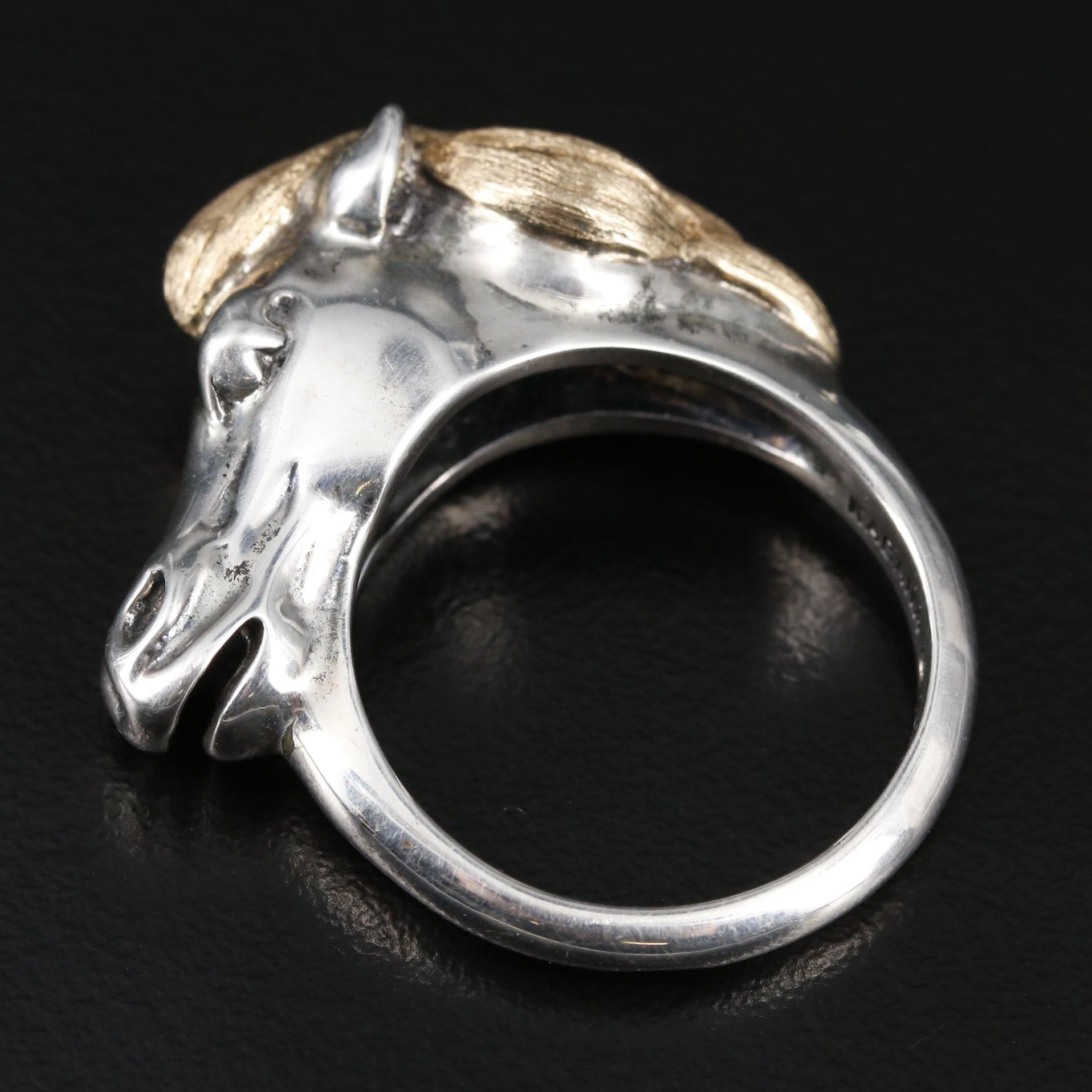 Kabana Sterling Silver 14K Horse Head Ring