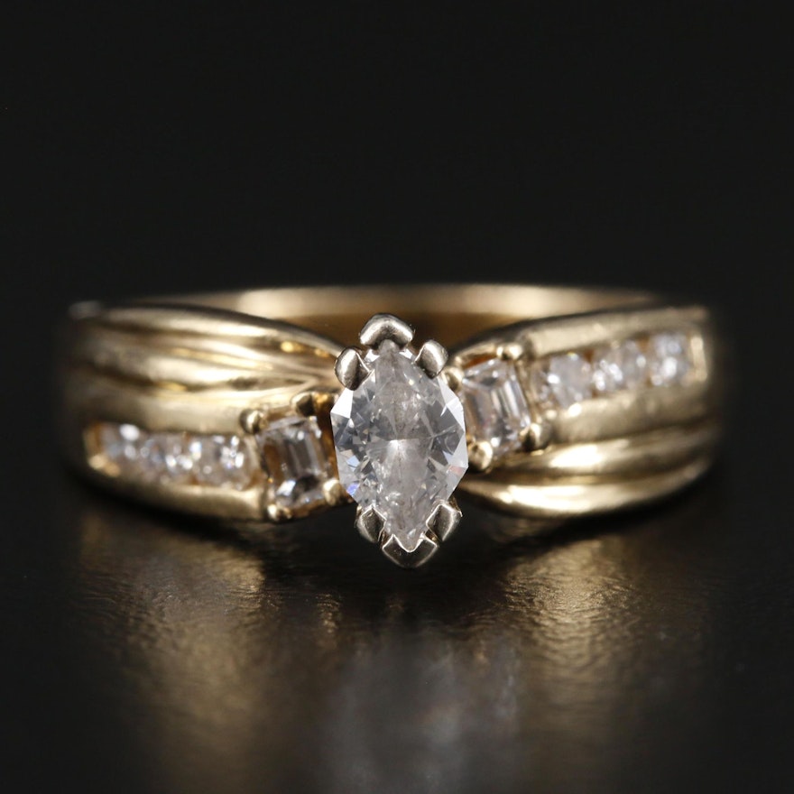 14K Yellow Gold Diamond Ring